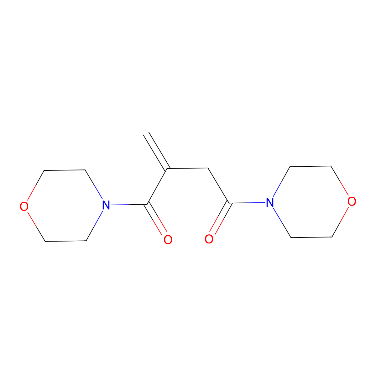 2-Methylidene-1,4-dimorpholinobutane-1,4-dione molecular structure, CAS 306937-26-8