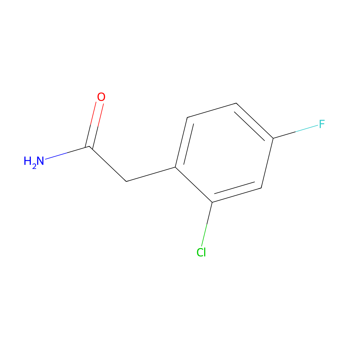 2-(2-Chloro-4-fluorophenyl)acetamide molecular structure, CAS 306937-35-9