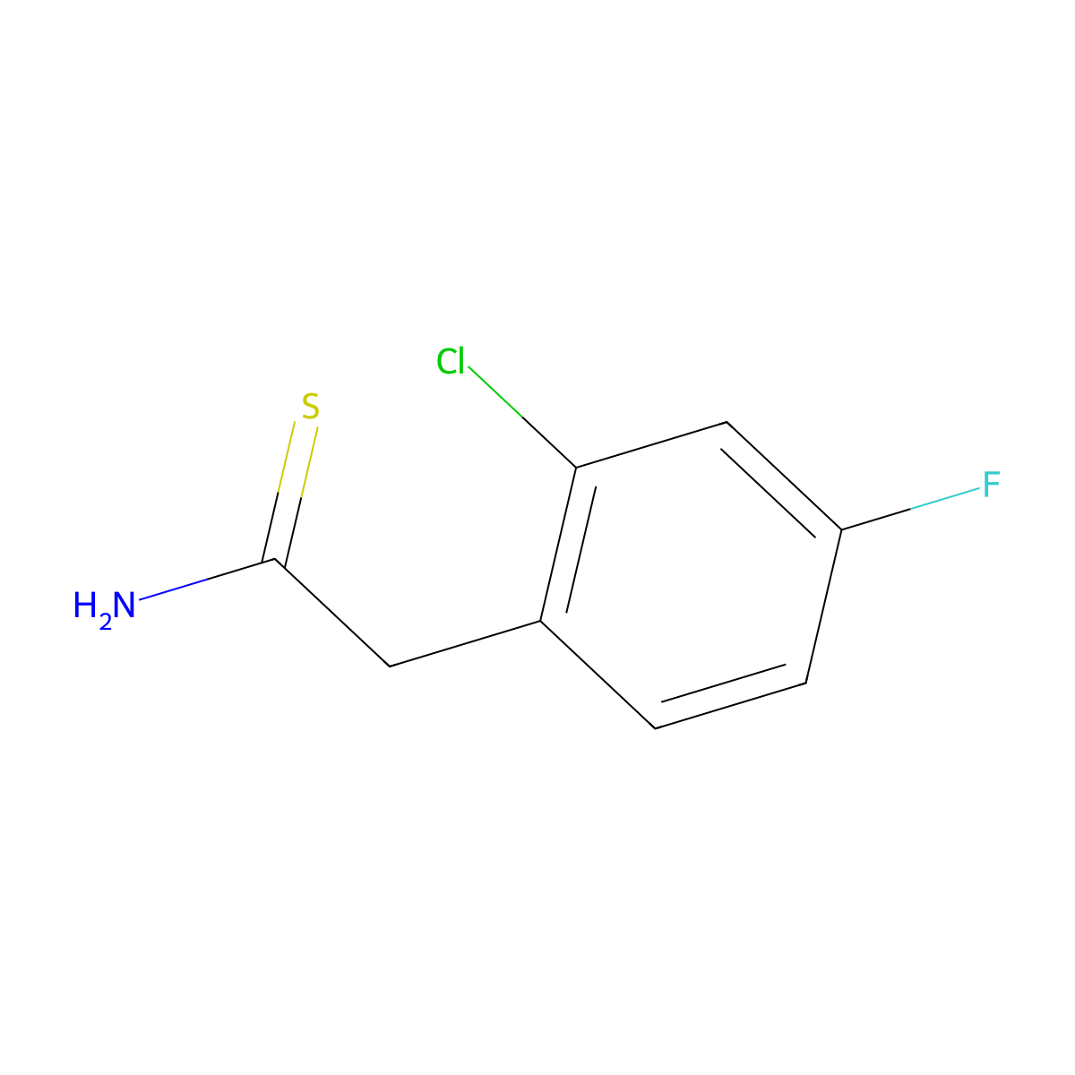 2-(2-Chloro-4-fluorophenyl)ethanethioamide molecular structure, CAS 306937-36-0