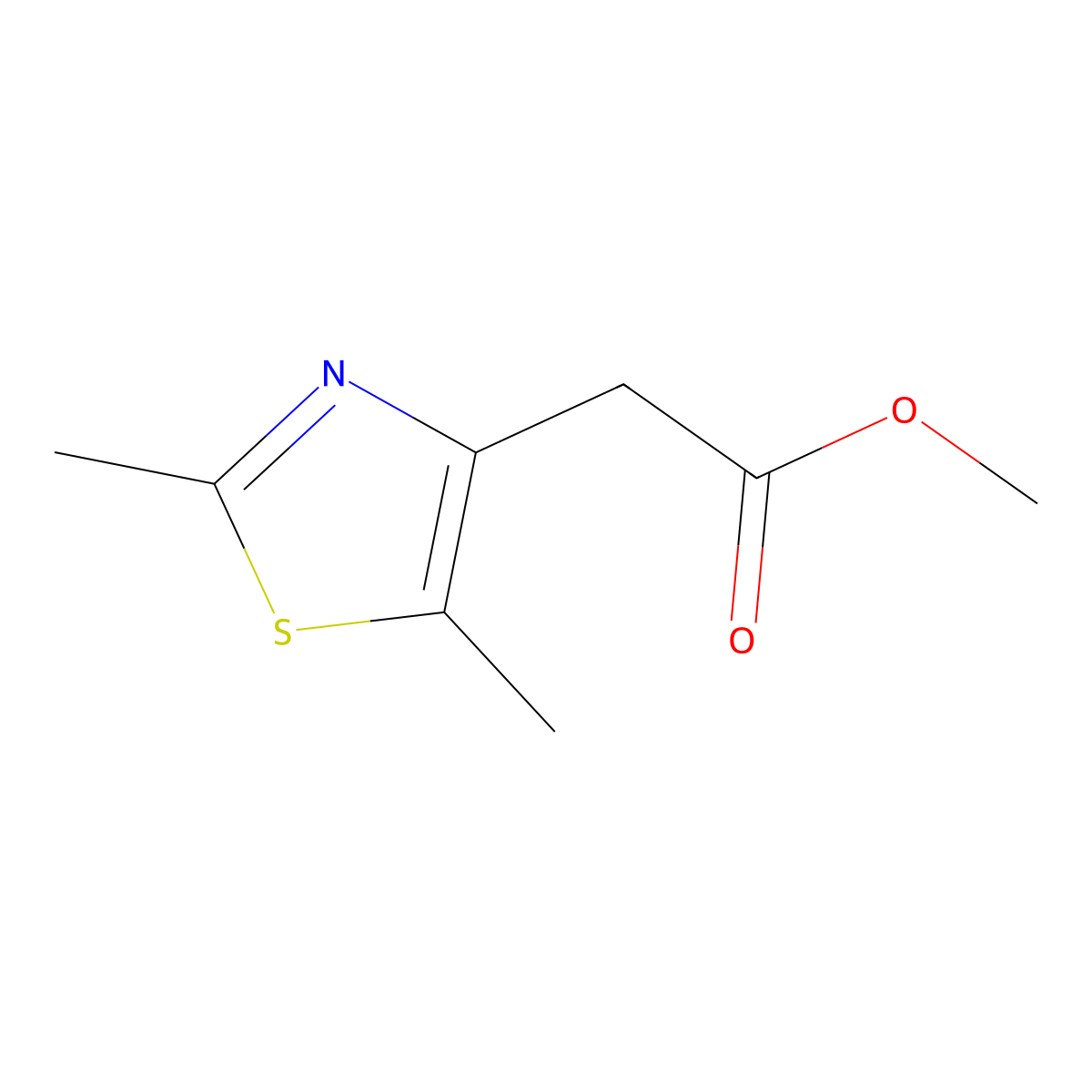 Methyl 2-(2,5-dimethylthiazol-4-yl)acetate molecular structure, CAS 306937-37-1