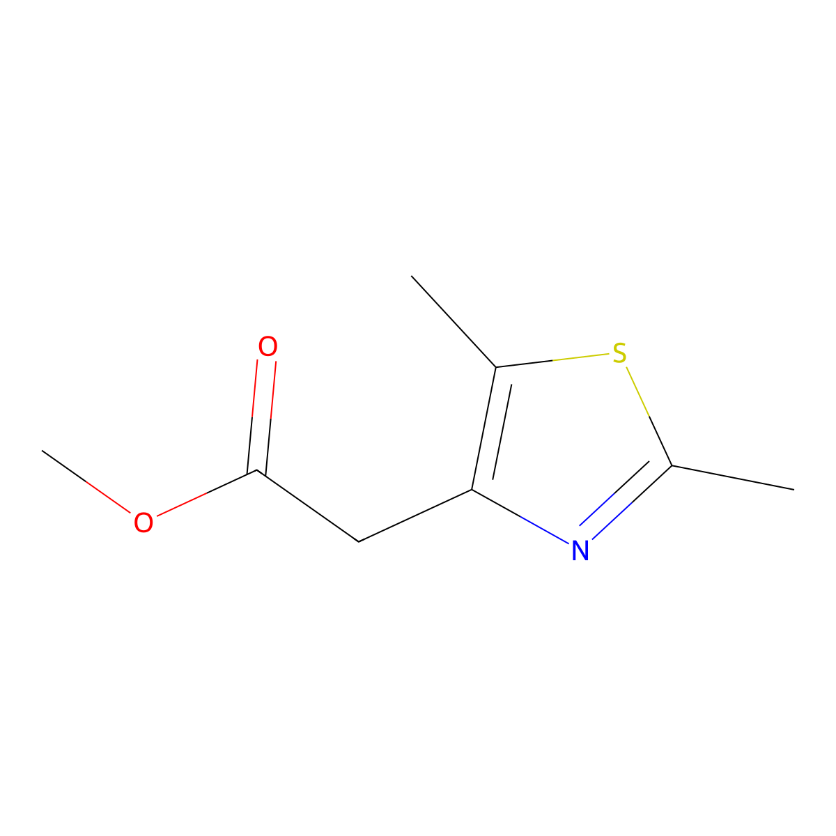Methyl 2-(2,5-dimethylthiazol-4-yl)acetate molecular structure, CAS 306937-37-1