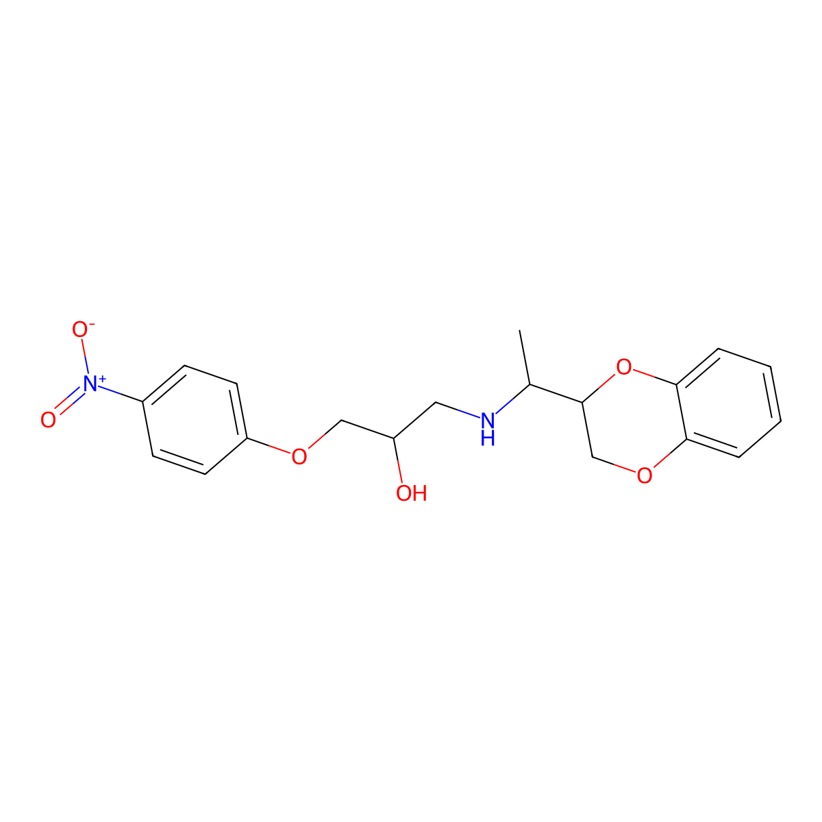 1-[1-(2,3-Dihydro-1,4-benzodioxin-3-yl)ethylamino]-3-(4-nitrophenoxy)propan-2-ol molecular structure, CAS 306947-15-9