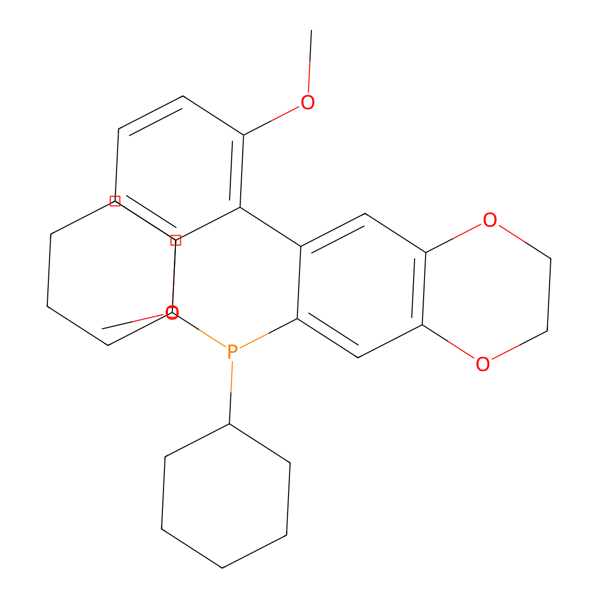 Dicyclohexyl[7-(2,6-dimethoxyphenyl)-2,3-dihydrobenzo[b][1,4]dioxin-6-yl]phosphine molecular structure, CAS 3069493-74-6