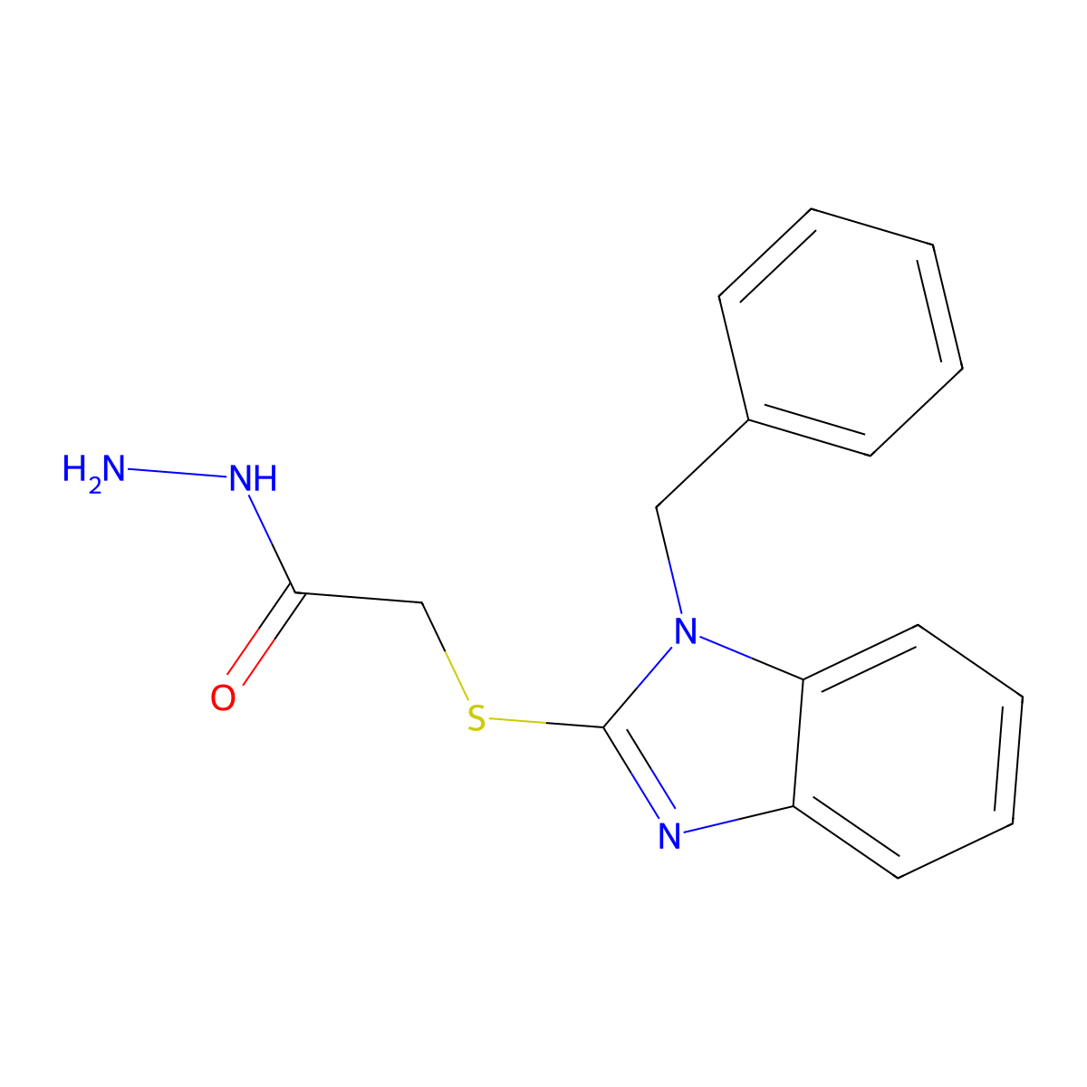 2-[(1-benzyl-1H-1,3-benzodiazol-2-yl)sulfanyl]acetohydrazide molecular structure, CAS 306951-60-0