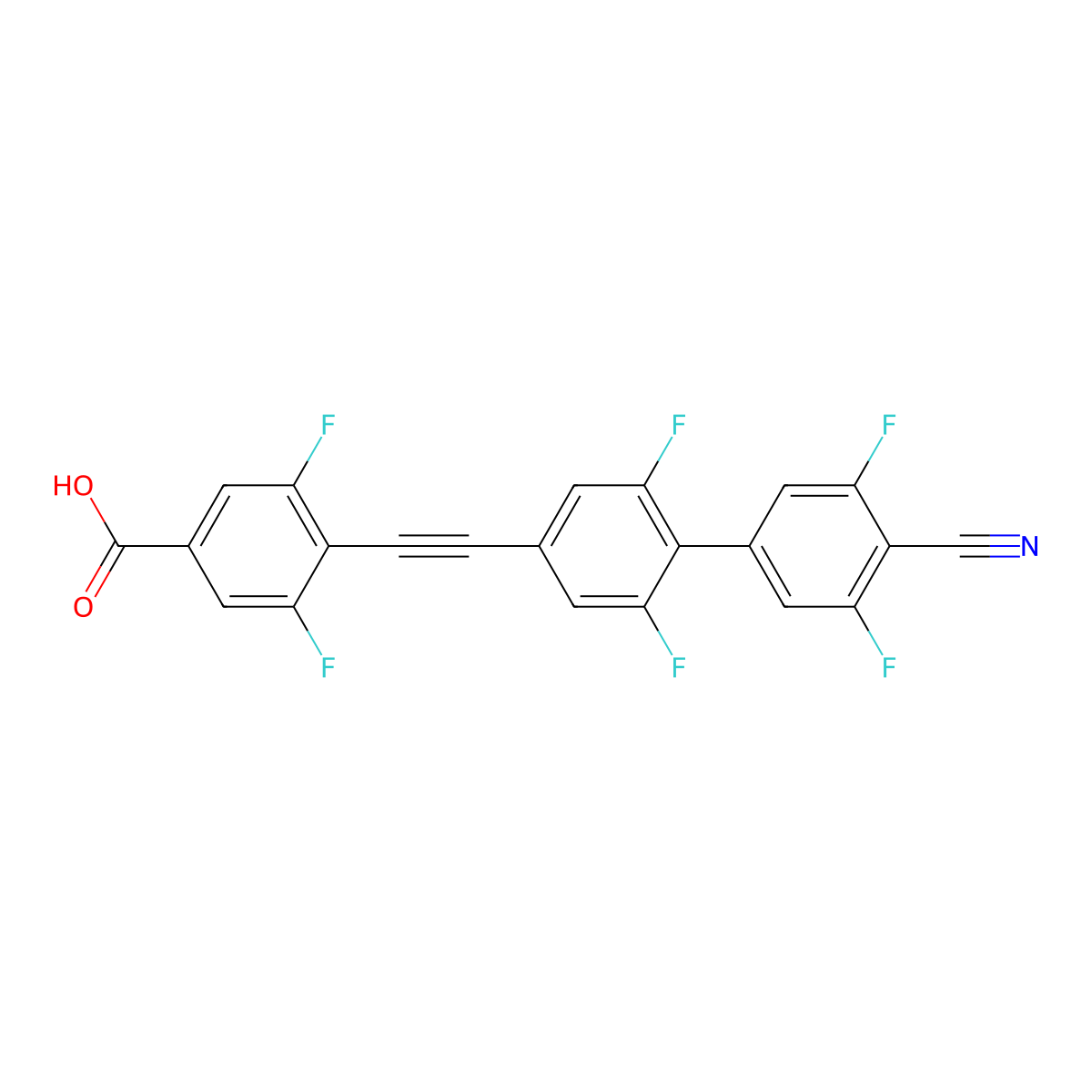 4-(2-{4'-Cyano-2,3',5',6-tetrafluoro-[1,1'-biphenyl]-4-yl}ethynyl)-3,5-difluorobenzoic acid molecular structure, CAS 3069513-13-6