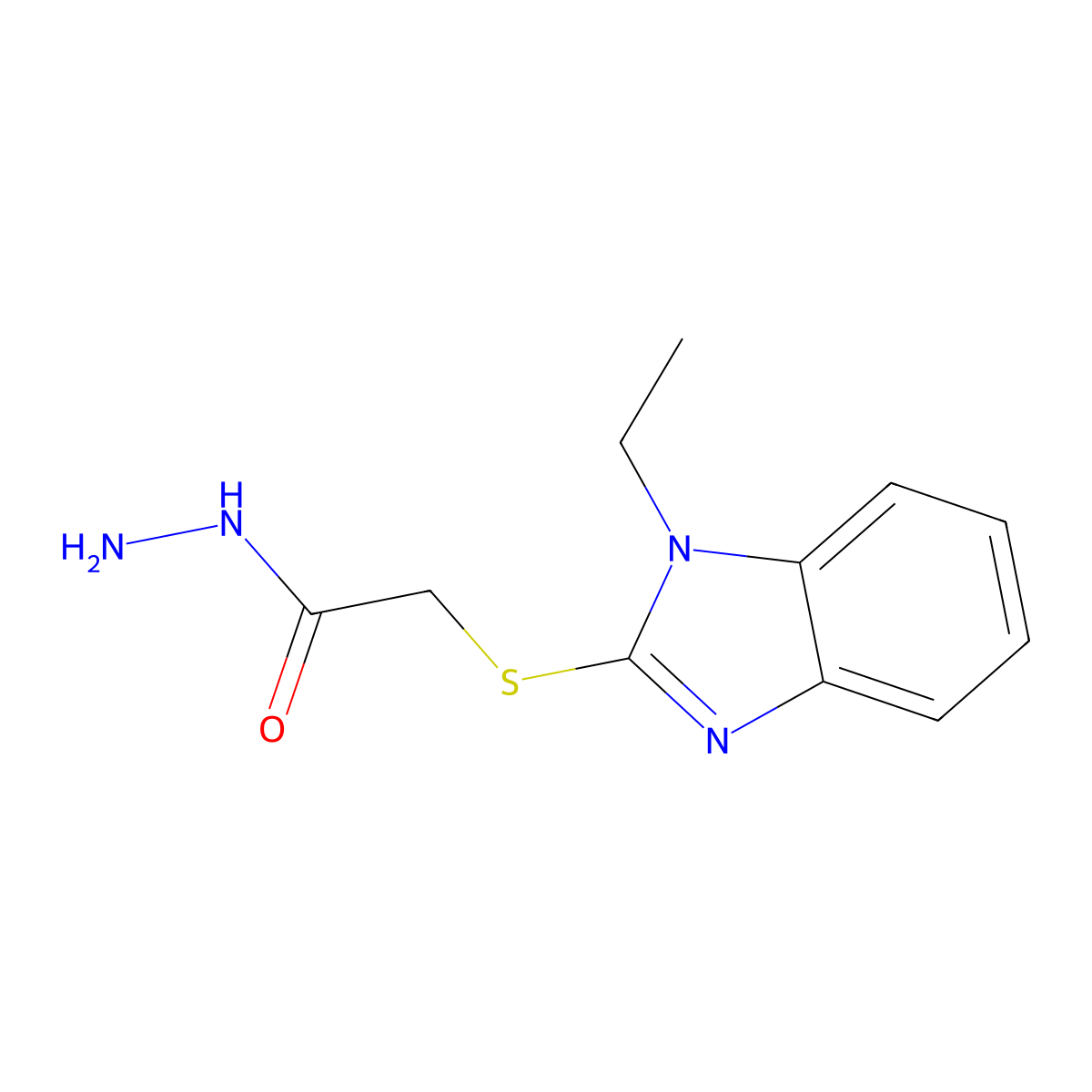 2-[(1-ethyl-1H-1,3-benzodiazol-2-yl)sulfanyl]acetohydrazide molecular structure, CAS 306953-52-6