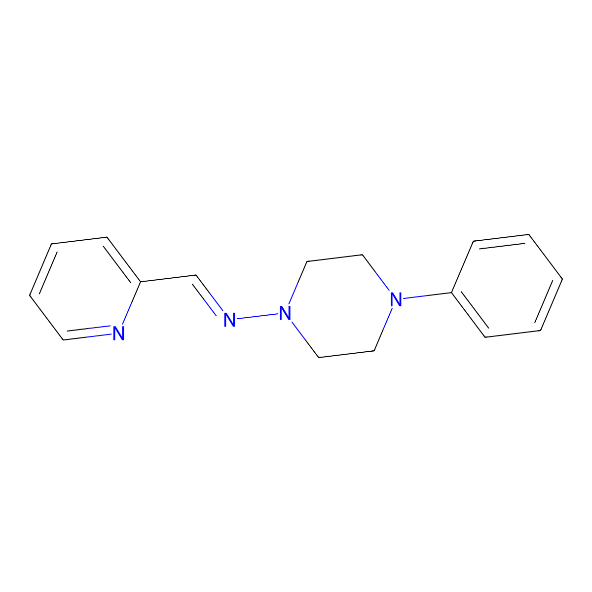 N-(4-Phenylpiperazin-1-yl)-1-(pyridin-2-yl)methanimine molecular structure, CAS 306953-59-3