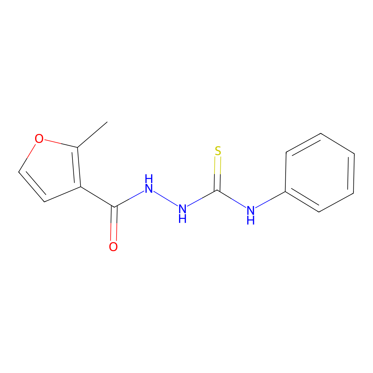 2-(2-methyl-3-furoyl)-N-phenylhydrazinecarbothioamide molecular structure, CAS 306954-85-8