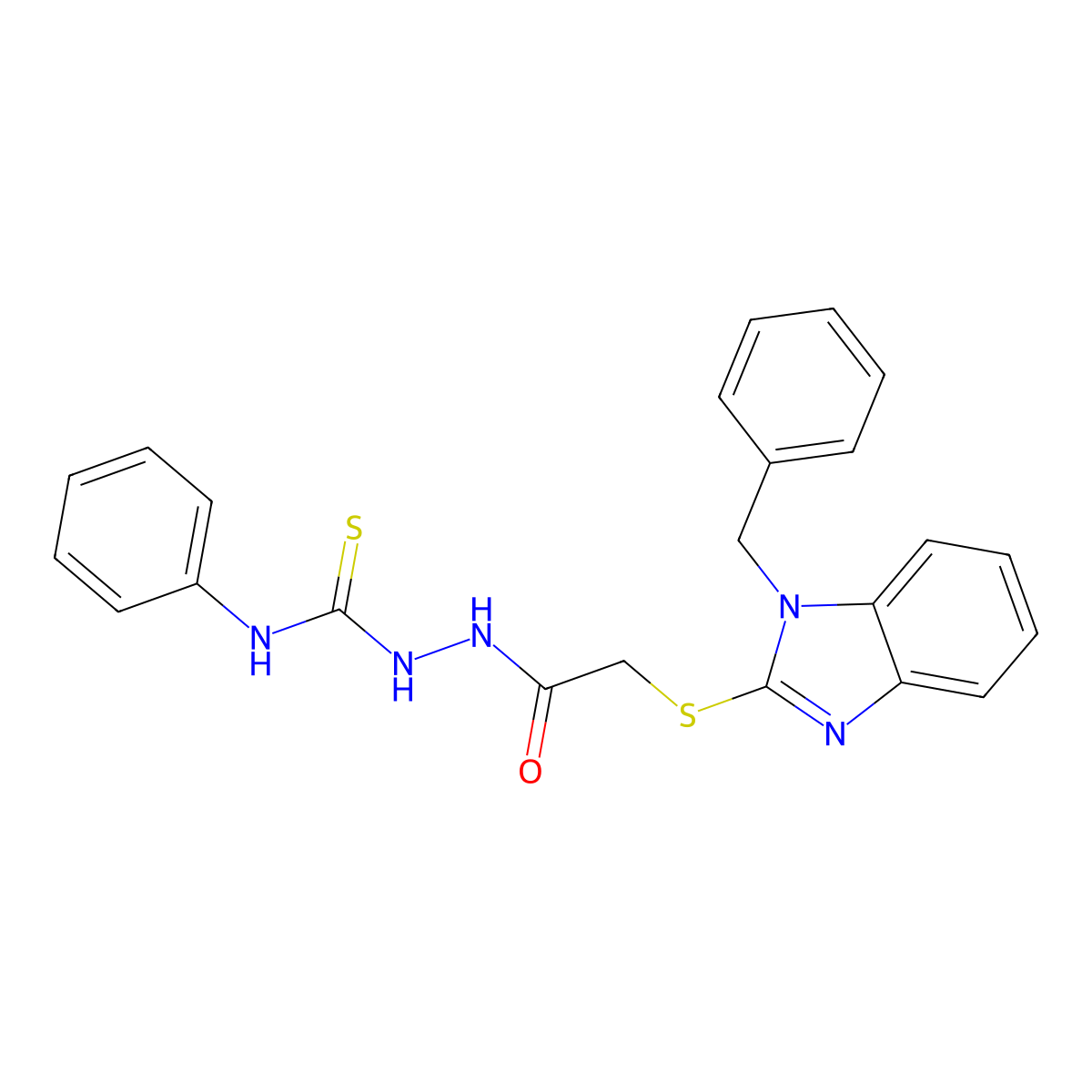 1-[[2-(1-Benzylbenzimidazol-2-yl)sulfanylacetyl]amino]-3-phenylthiourea molecular structure, CAS 306954-90-5
