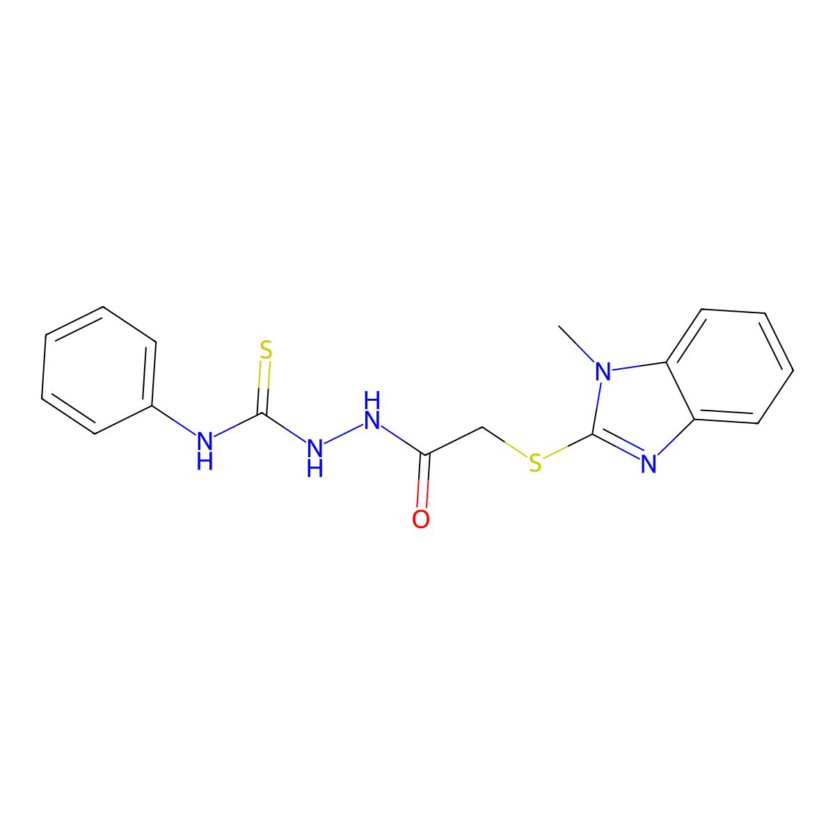 1-[[2-(1-Methylbenzimidazol-2-yl)sulfanylacetyl]amino]-3-phenylthiourea molecular structure, CAS 306954-92-7