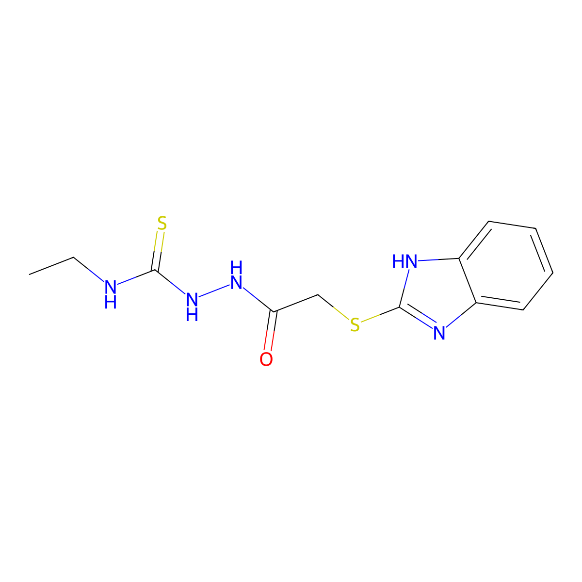 1-[[2-(1H-benzimidazol-2-ylthio)-1-oxoethyl]amino]-3-ethylthiourea molecular structure, CAS 306954-96-1