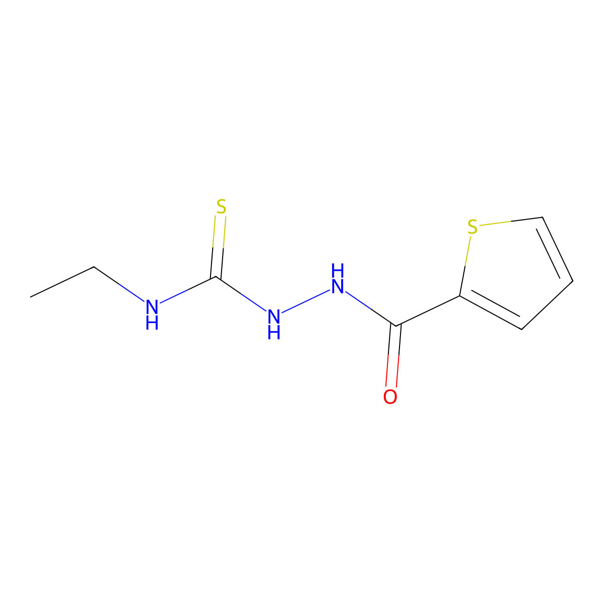 N-ethyl-2-(2-thienylcarbonyl)hydrazinecarbothioamide molecular structure, CAS 306954-98-3