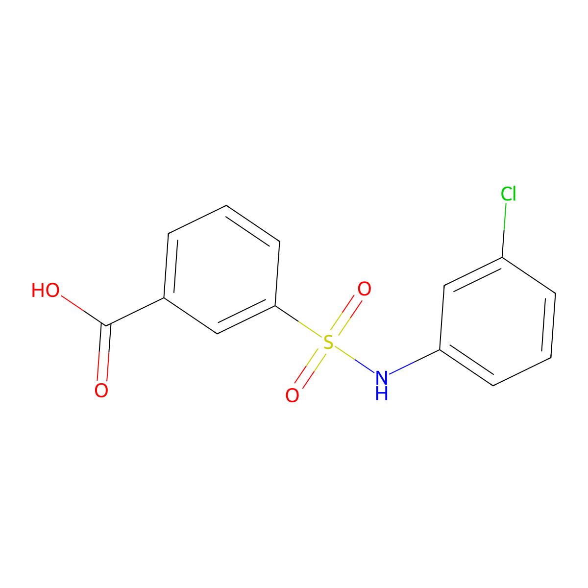 3-[(3-Chlorophenyl)sulfamoyl]benzoic acid molecular structure, CAS 306955-84-0