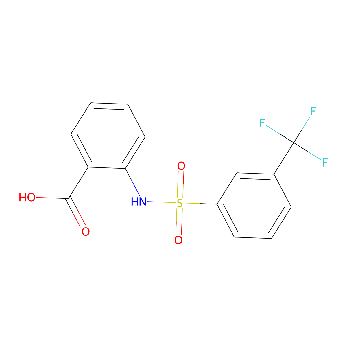 2-(([3-(Trifluoromethyl)phenyl]sulfonyl)amino)benzoic acid molecular structure, CAS 306955-85-1