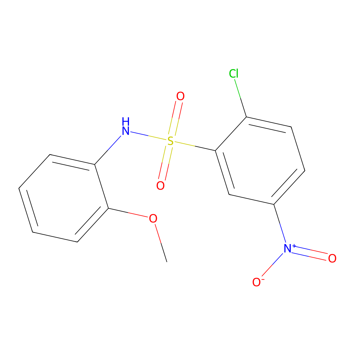2-chloro-N-(2-methoxyphenyl)-5-nitrobenzenesulfonamide molecular structure, CAS 306956-02-5