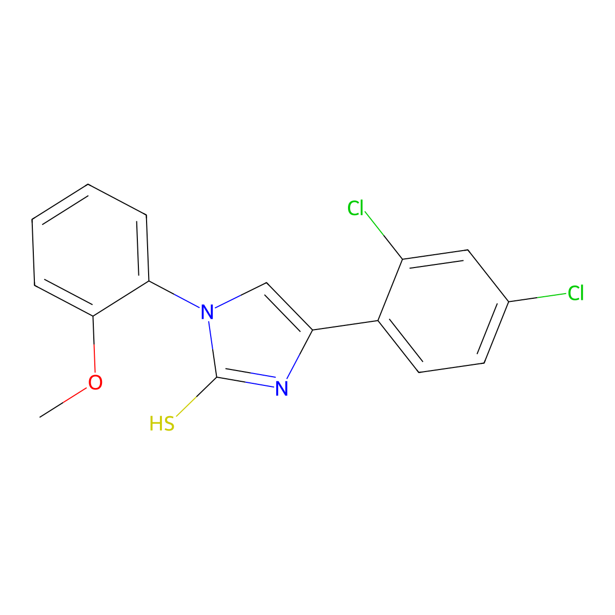 4-(2,4-dichlorophenyl)-1-(2-methoxyphenyl)-1H-imidazole-2-thiol molecular structure, CAS 306956-18-3