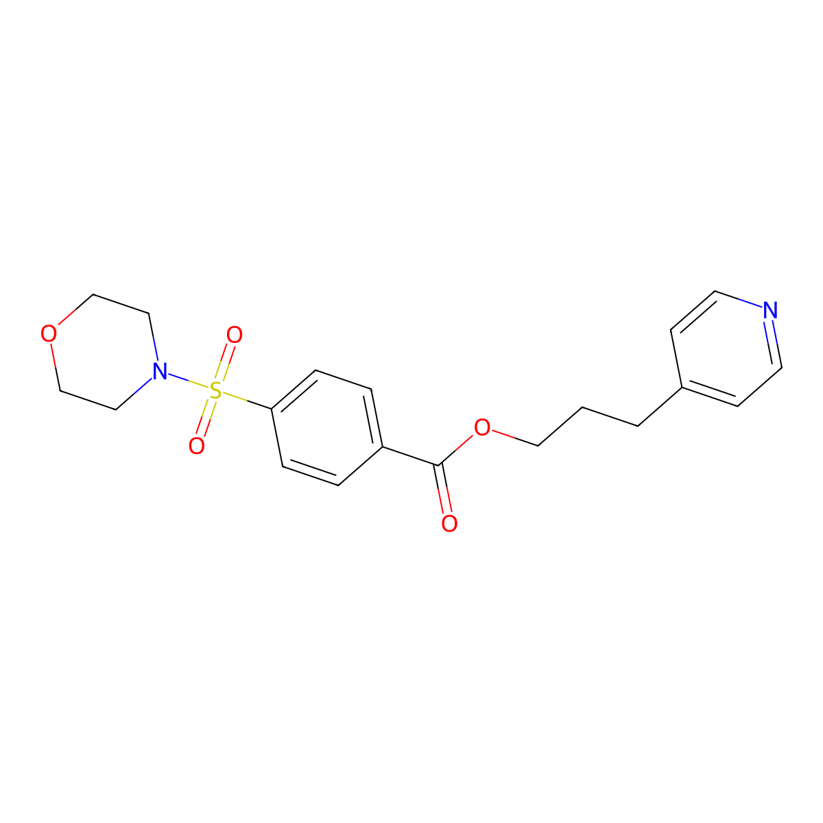 3-(Pyridin-4-yl)propyl 4-(morpholinosulfonyl)benzoate molecular structure, CAS 306956-22-9