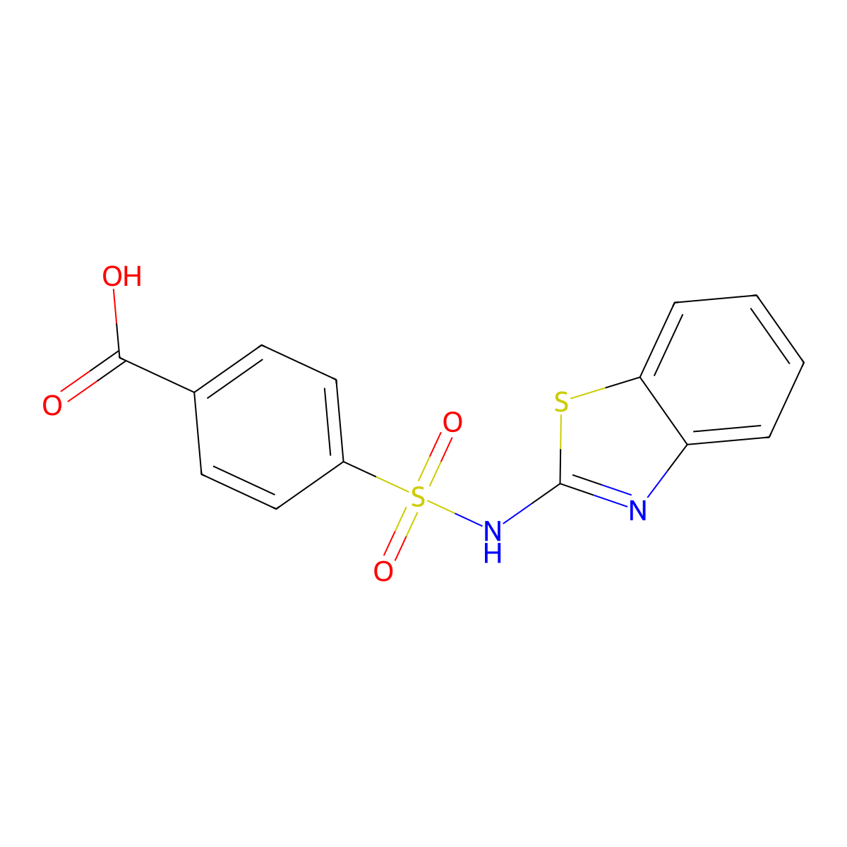 4-(Benzothiazol-2-ylsulfamoyl)-benzoic acid molecular structure, CAS 306956-25-2
