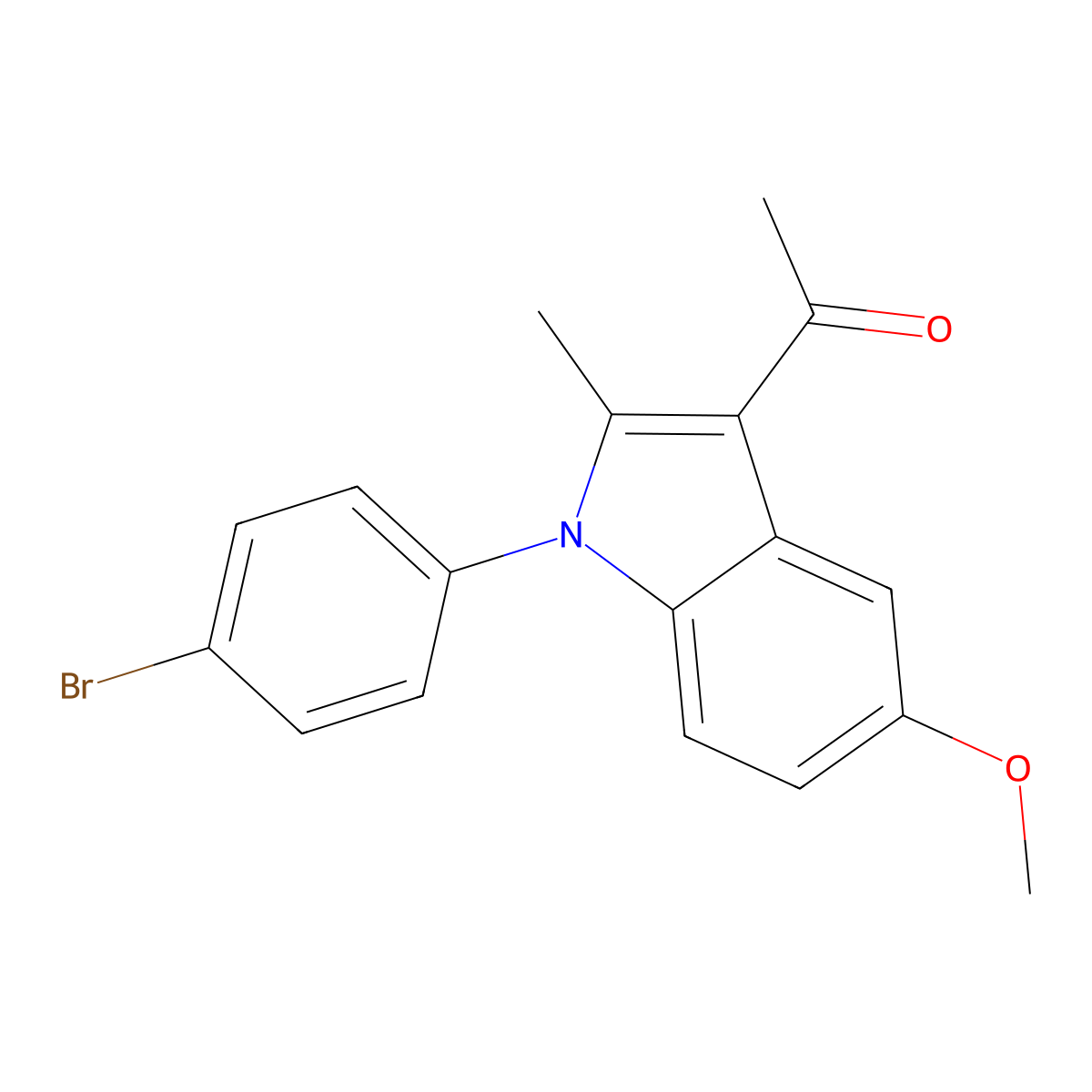 1-[1-(4-Bromophenyl)-5-methoxy-2-methylindol-3-yl]ethanone molecular structure, CAS 306958-05-4