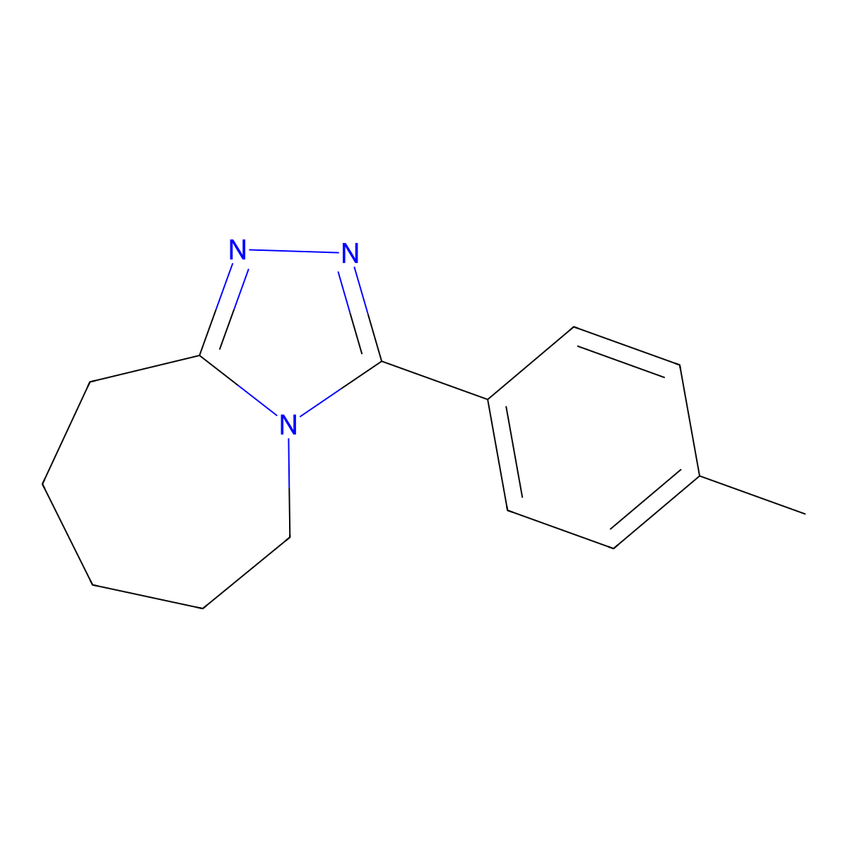 3-(4-methylphenyl)-6,7,8,9-tetrahydro-5H-[1,2,4]triazolo[4,3-a]azepine molecular structure, CAS 306958-44-1