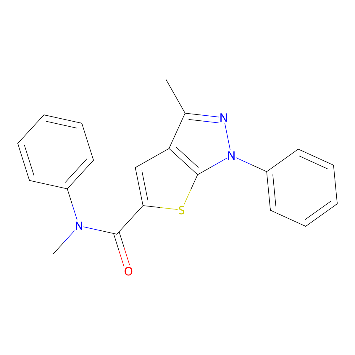 N,3-dimethyl-N,1-diphenyl-1H-thieno[2,3-c]pyrazole-5-carboxamide molecular structure, CAS 306958-52-1