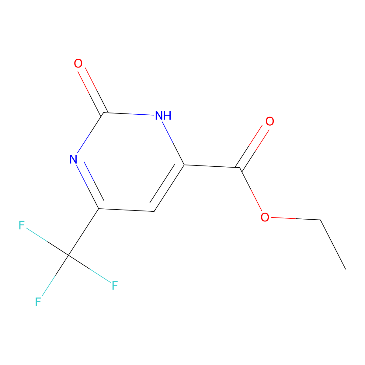 Ethyl 2-oxo-6-(trifluoromethyl)-2,3-dihydropyrimidine-4-carboxylate molecular structure, CAS 306960-79-2