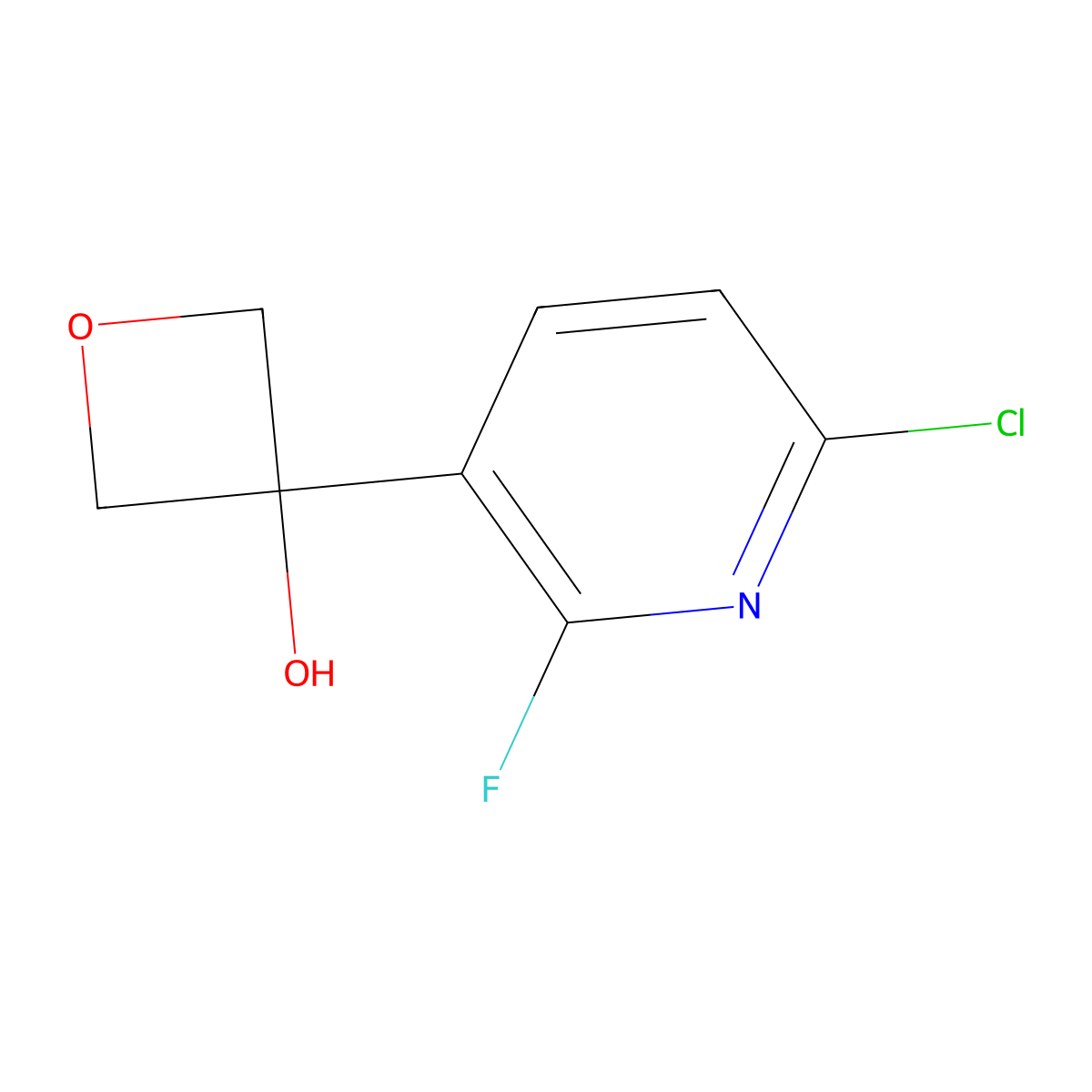 3-(6-Chloro-2-fluoropyridin-3-yl)oxetan-3-ol molecular structure, CAS 3069601-96-0