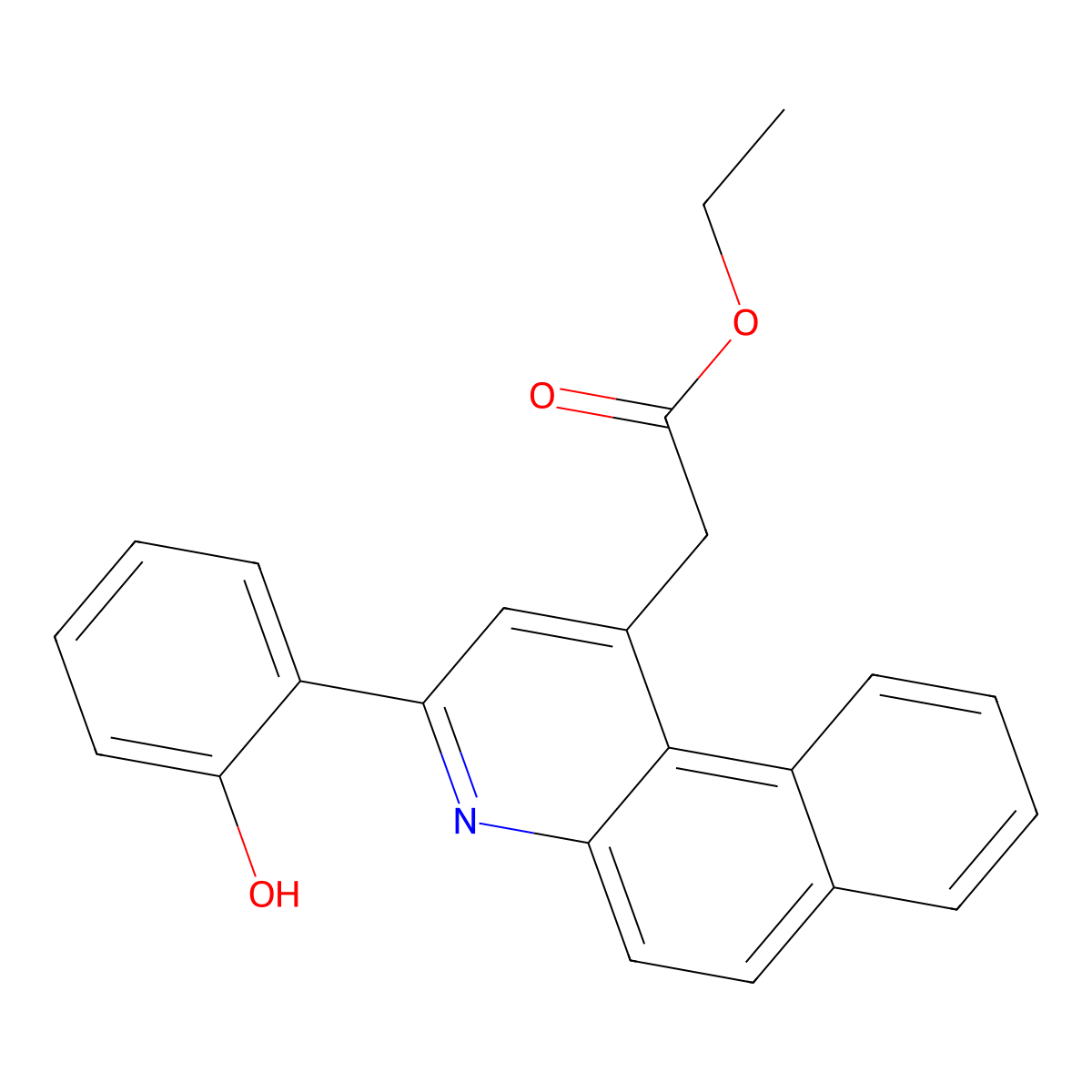 [3-(2-Hydroxy-phenyl)-benzo[f]quinolin-1-yl]-acetic acid ethyl ester molecular structure, CAS 306965-28-6