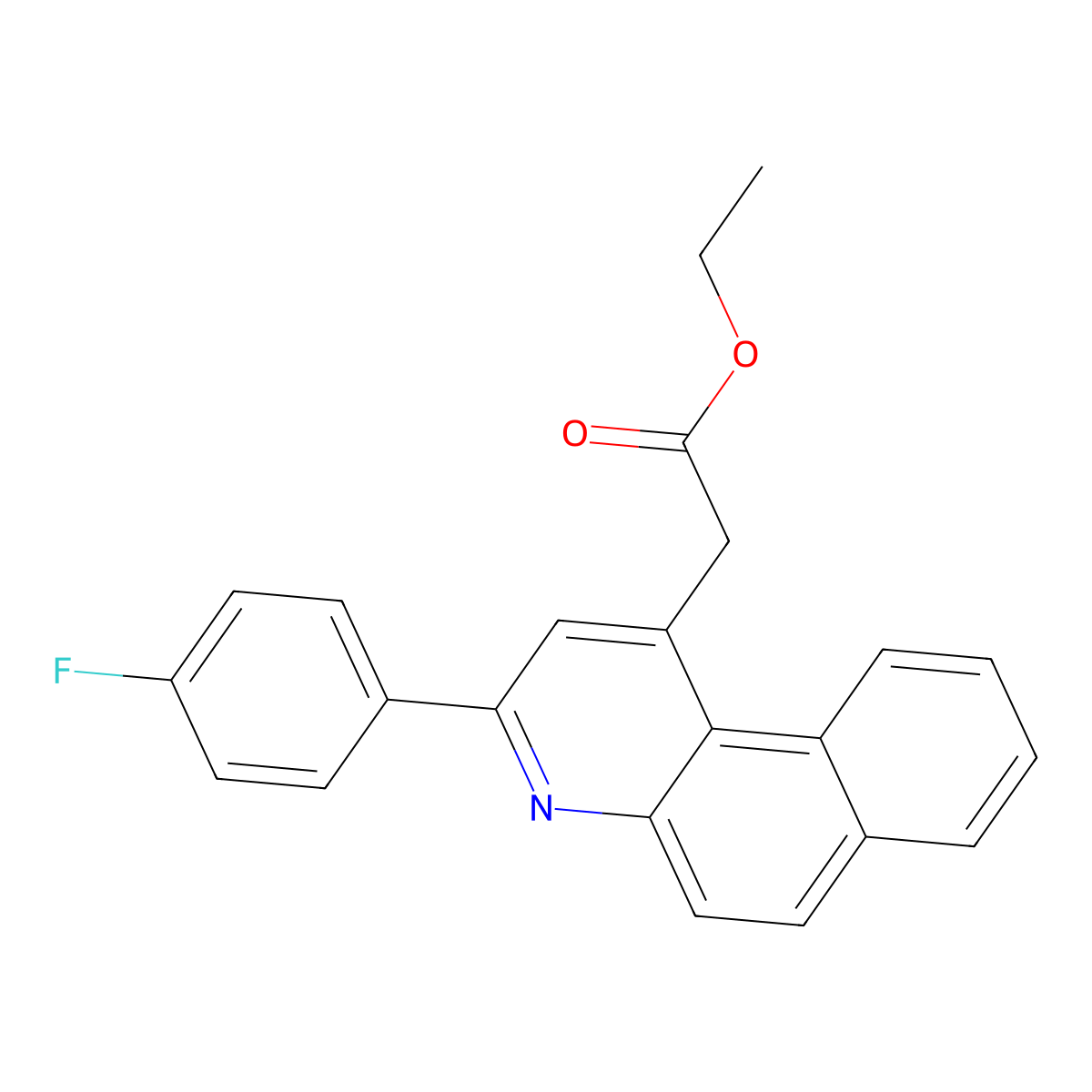 [3-(4-Fluoro-phenyl)-benzo[f]quinolin-1-yl]-acetic acid ethyl ester molecular structure, CAS 306965-31-1