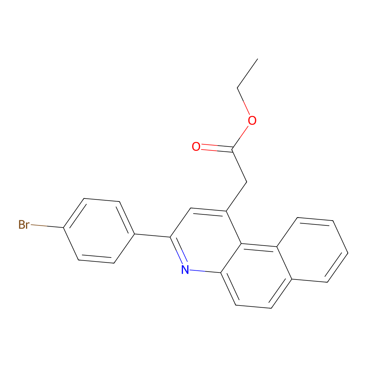 Ethyl 2-[3-(4-bromophenyl)benzo[f]quinolin-1-yl]acetate molecular structure, CAS 306965-32-2