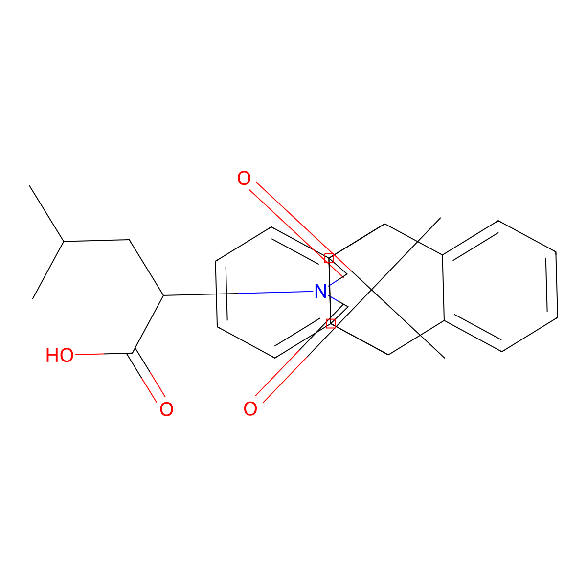 2-(16,18-Dioxo-17-azapentacyclo[6.6.5.0~2,7~.0~9,14~.0~15,19~]-nonadeca-2,4,6,9,11,13-hexaen-17-yl)-4-methylpentanoic acid molecular structure, CAS 306967-37-3