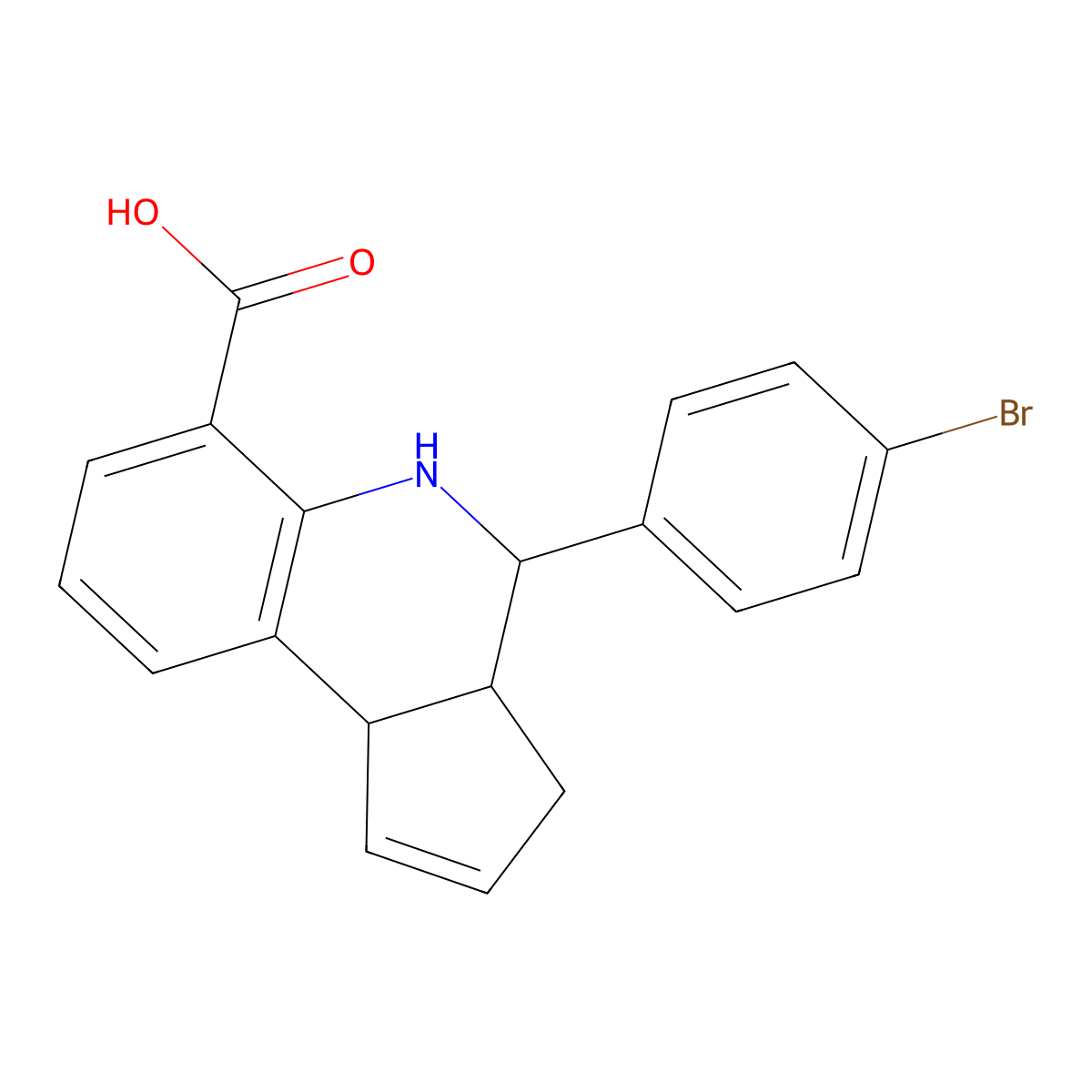 4-(4-bromophenyl)-3a,4,5,9b-tetrahydro-3H-cyclopenta[c]quinoline-6-carboxylic acid molecular structure, CAS 306969-24-4
