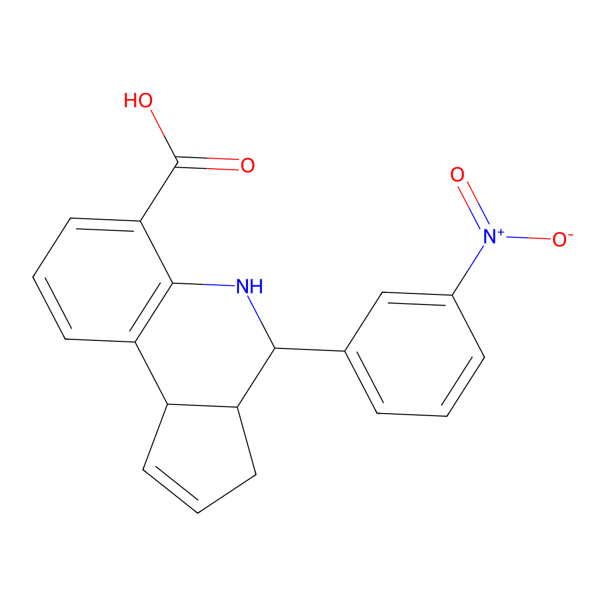 4-(3-nitrophenyl)-3a,4,5,9b-tetrahydro-3H-cyclopenta[c]quinoline-6-carboxylic acid molecular structure, CAS 306969-25-5