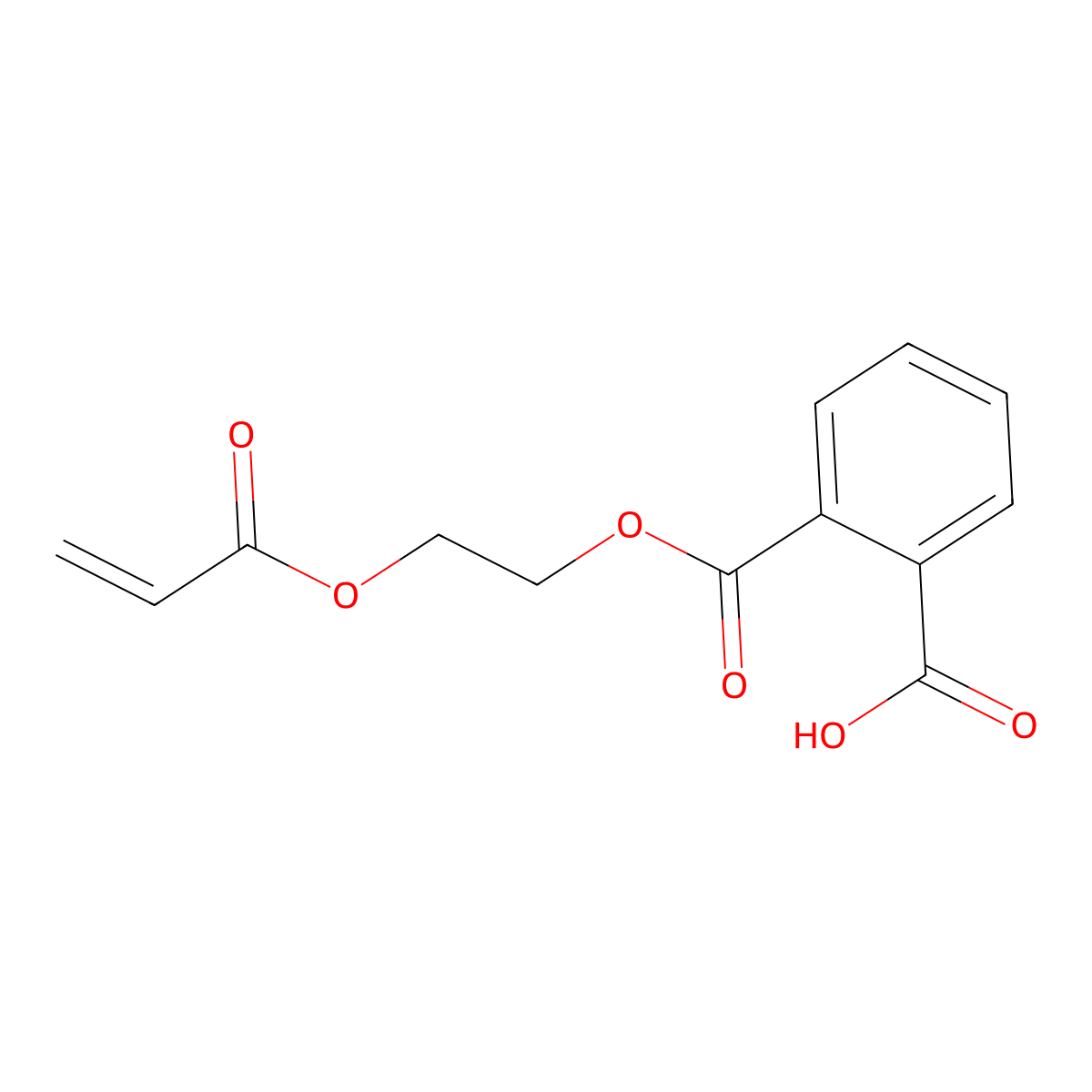 1,2-Benzenedicarboxylic acid, 1-(2-((1-oxo-2-propen-1-yl)oxy)ethyl) ester molecular structure, CAS 30697-40-6
