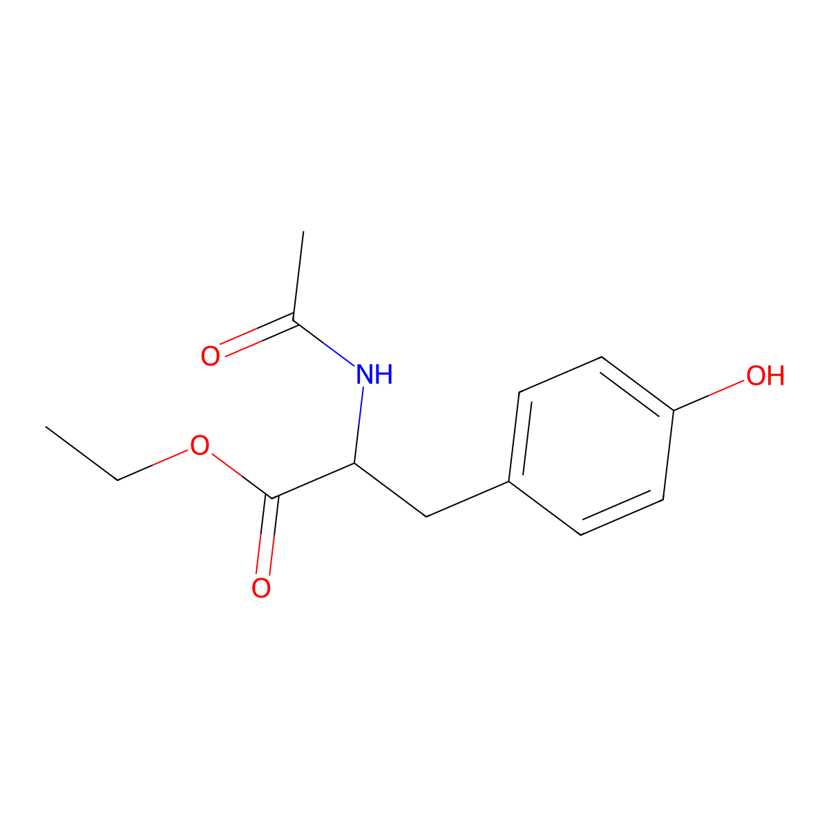 Acetyl tyrosine ethyl ester molecular structure, CAS 30697-69-9