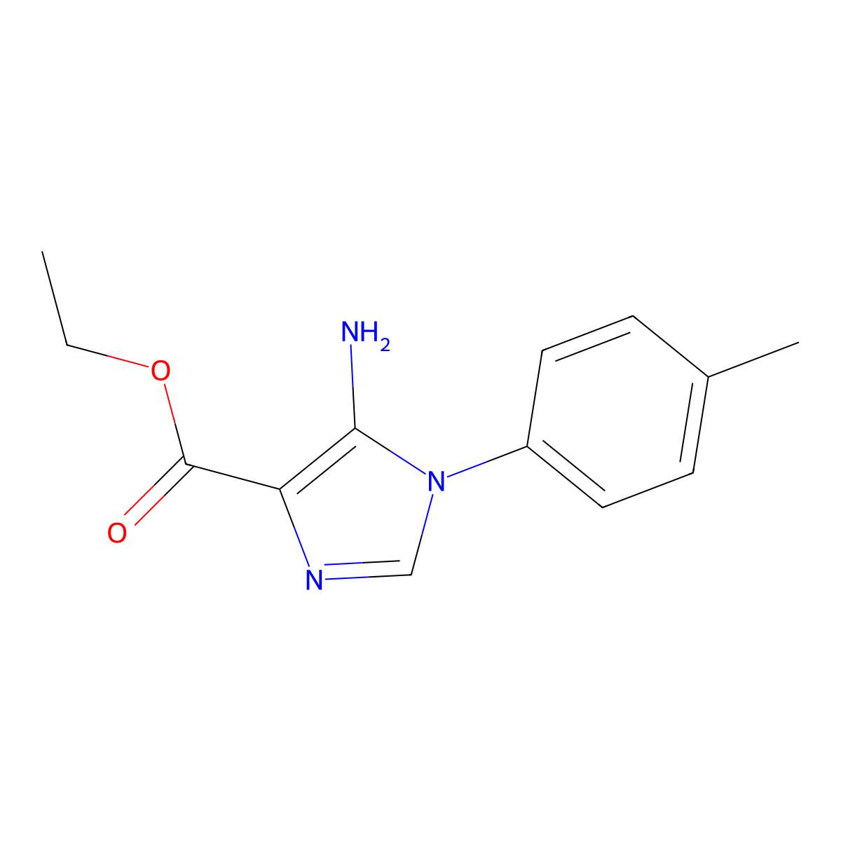 ethyl 5-amino-1-(4-methylphenyl)-1H-imidazole-4-carboxylate molecular structure, CAS 306974-32-3