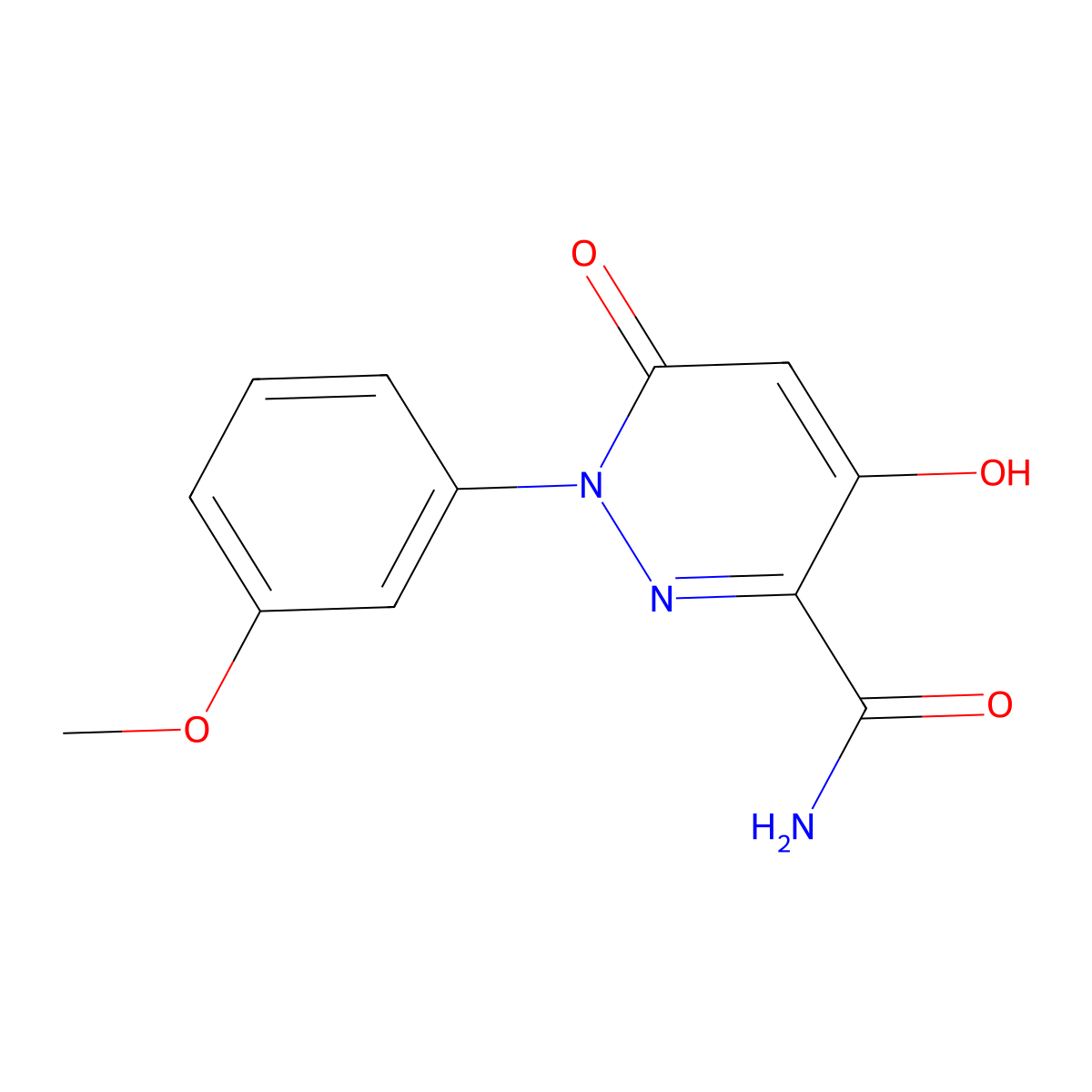 4-Hydroxy-1-(3-methoxyphenyl)-6-oxo-1,6-dihydro-3-pyridazinecarboxamide molecular structure, CAS 306976-49-8