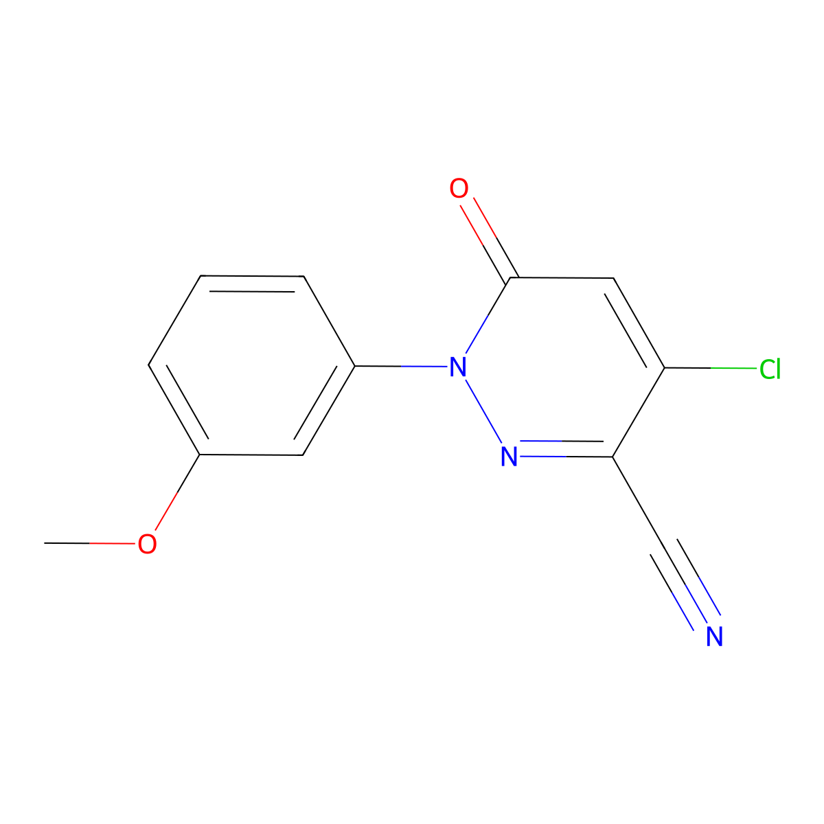 4-Chloro-1-(3-methoxyphenyl)-6-oxo-1,6-dihydro-3-pyridazinecarbonitrile molecular structure, CAS 306976-54-5