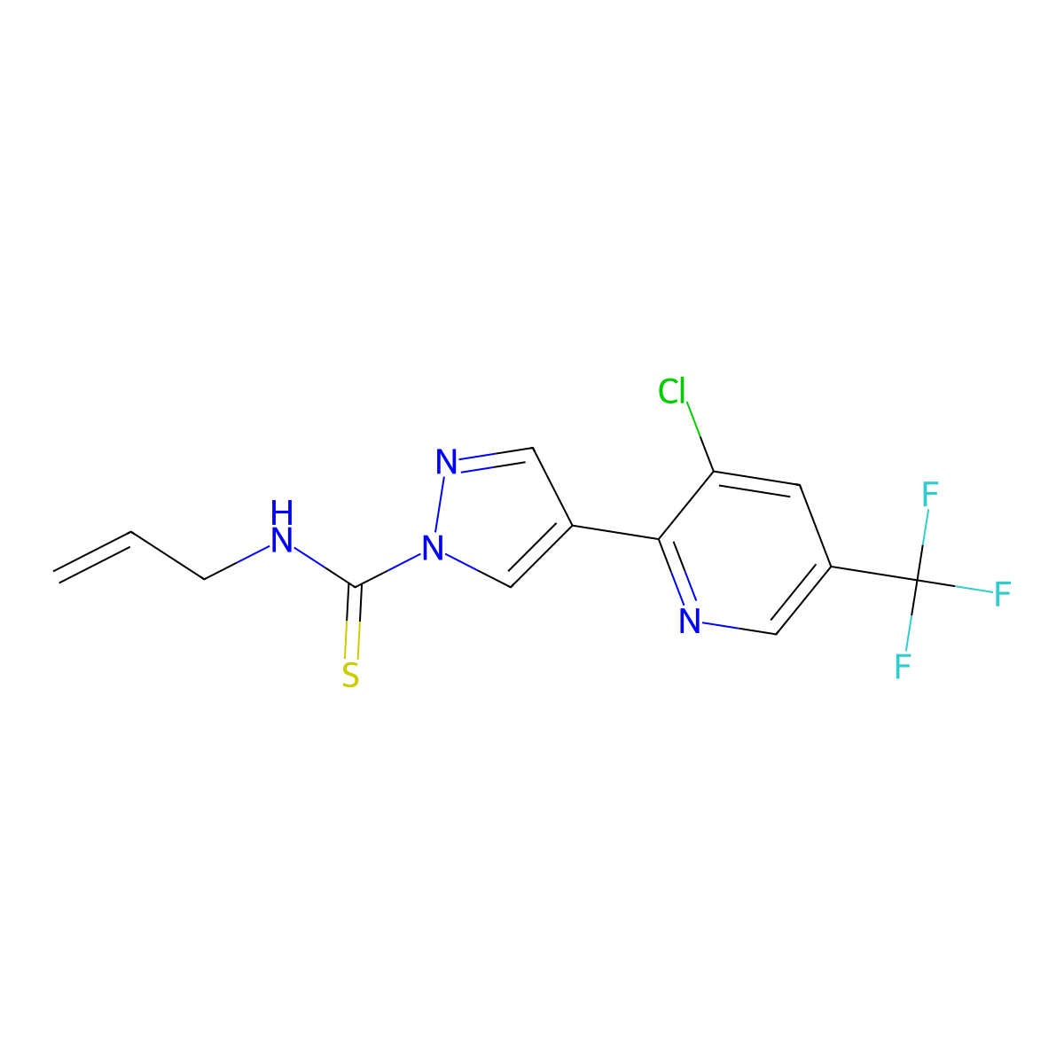 N-allyl-4-[3-chloro-5-(trifluoromethyl)-2-pyridinyl]-1H-pyrazole-1-carbothioamide molecular structure, CAS 306976-64-7