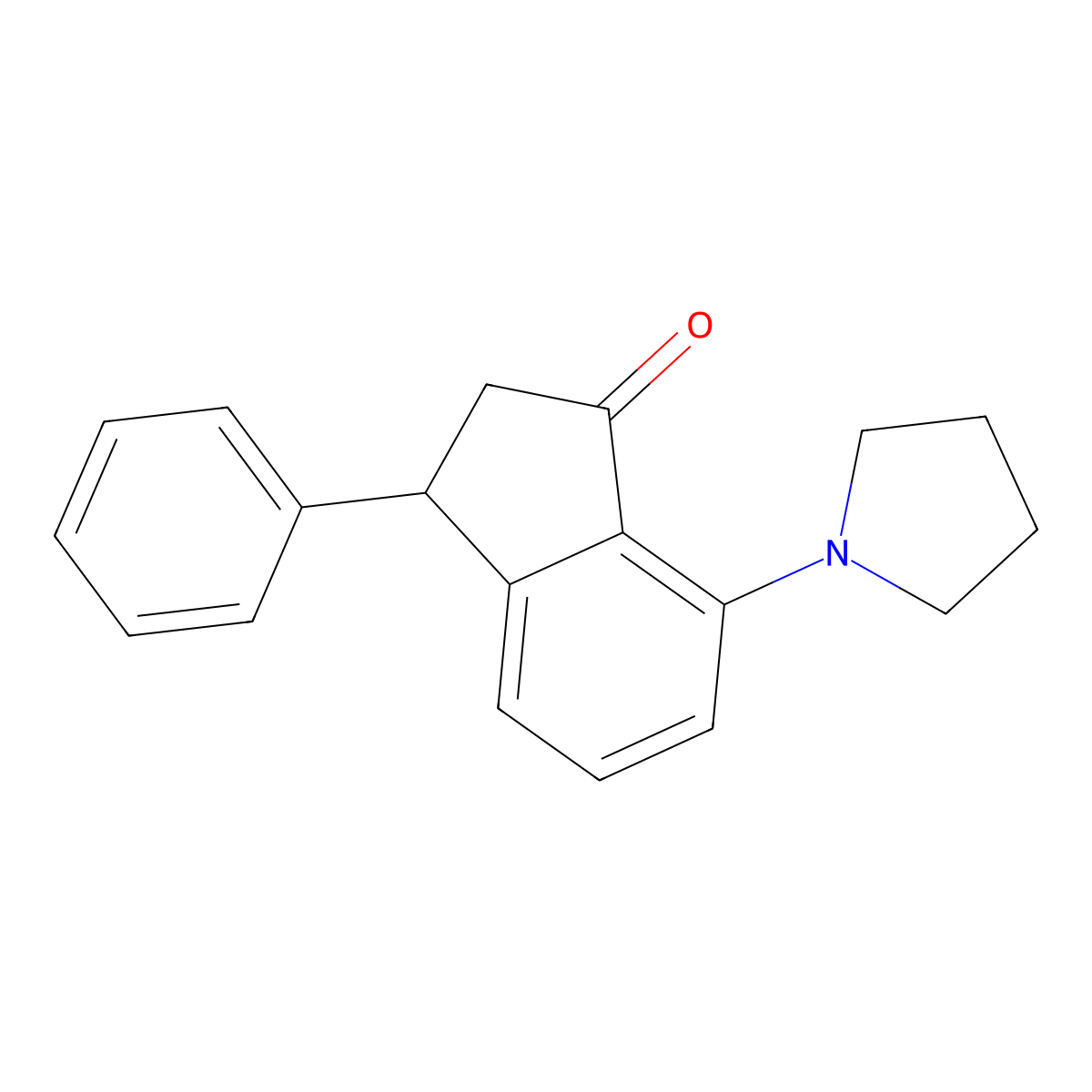 3-Phenyl-7-(1-pyrrolidinyl)-1-indanone molecular structure, CAS 306976-73-8