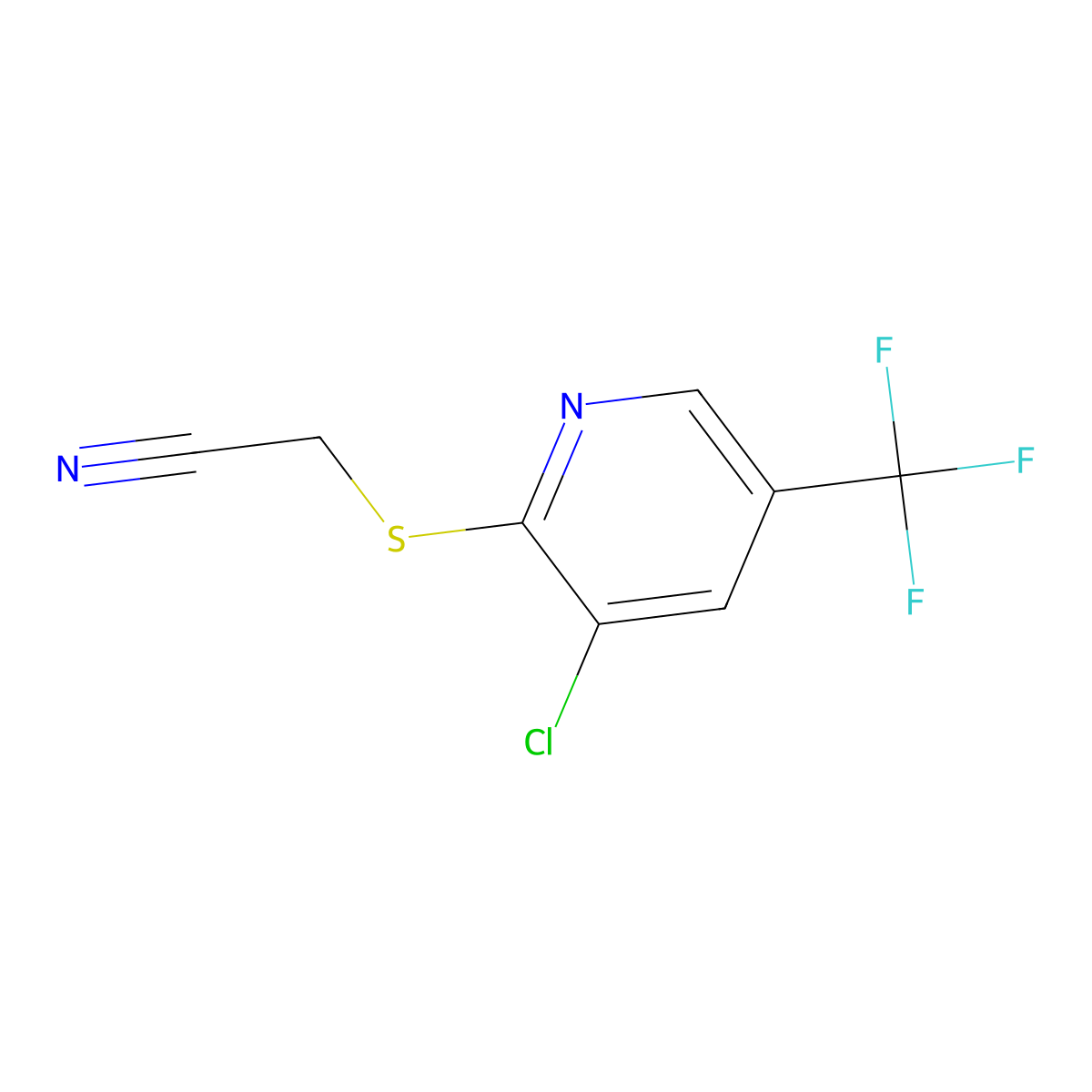 2-{[3-Chloro-5-(trifluoromethyl)-2-pyridinyl]-sulfanyl}acetonitrile molecular structure, CAS 306976-81-8