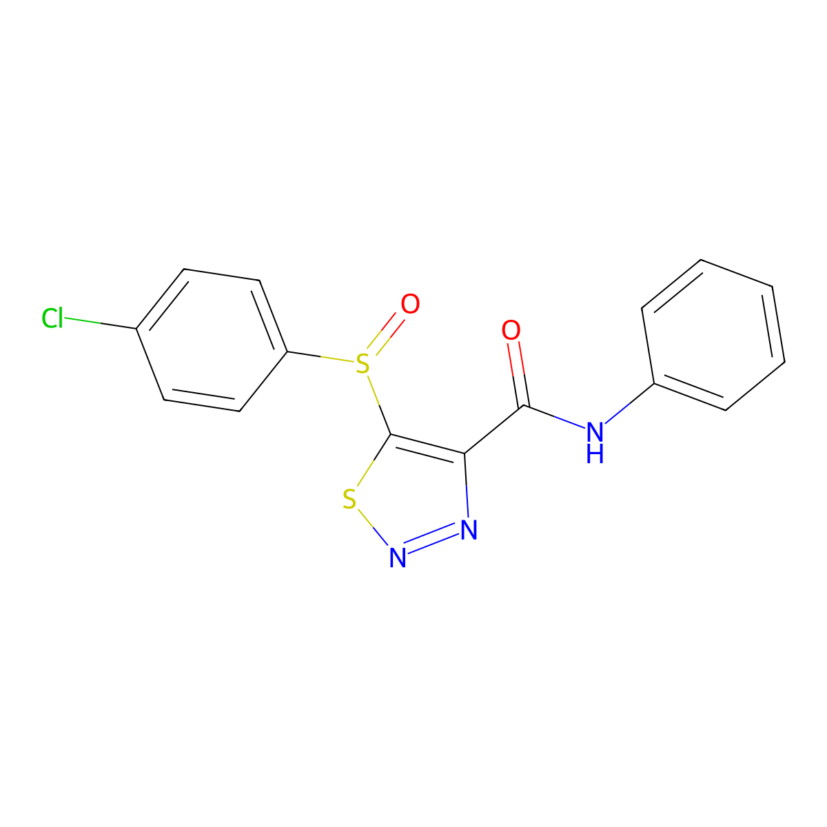 5-[(4-chlorophenyl)sulfinyl]-N-phenyl-1,2,3-thiadiazole-4-carboxamide molecular structure, CAS 306976-90-9