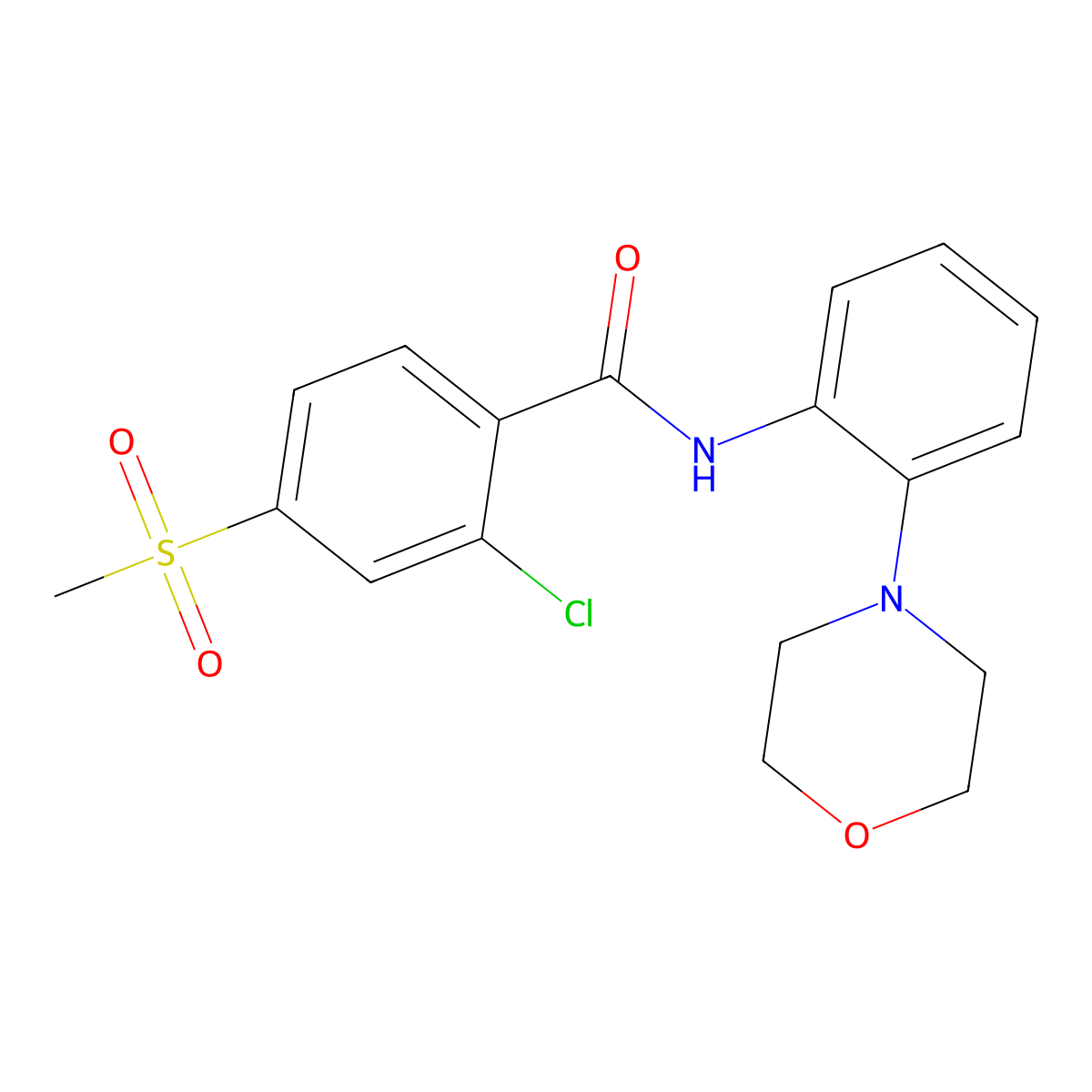 2-chloro-4-(methylsulfonyl)-N-(2-morpholinophenyl)benzenecarboxamide molecular structure, CAS 306976-95-4