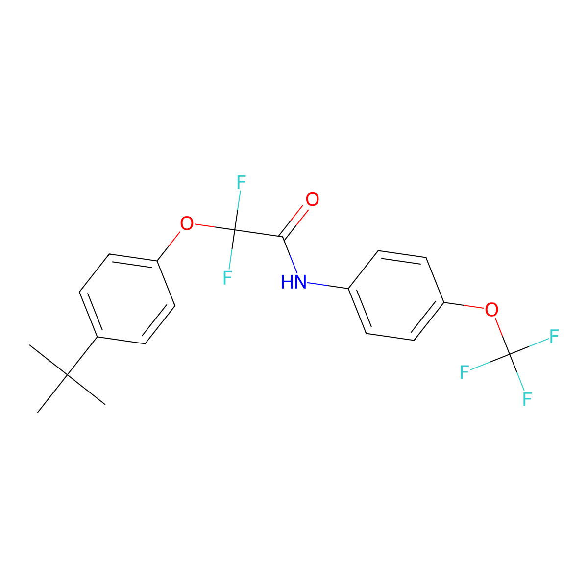 2-(4-tert-butylphenoxy)-2,2-difluoro-N-[4-(trifluoromethoxy)phenyl]acetamide molecular structure, CAS 306976-98-7