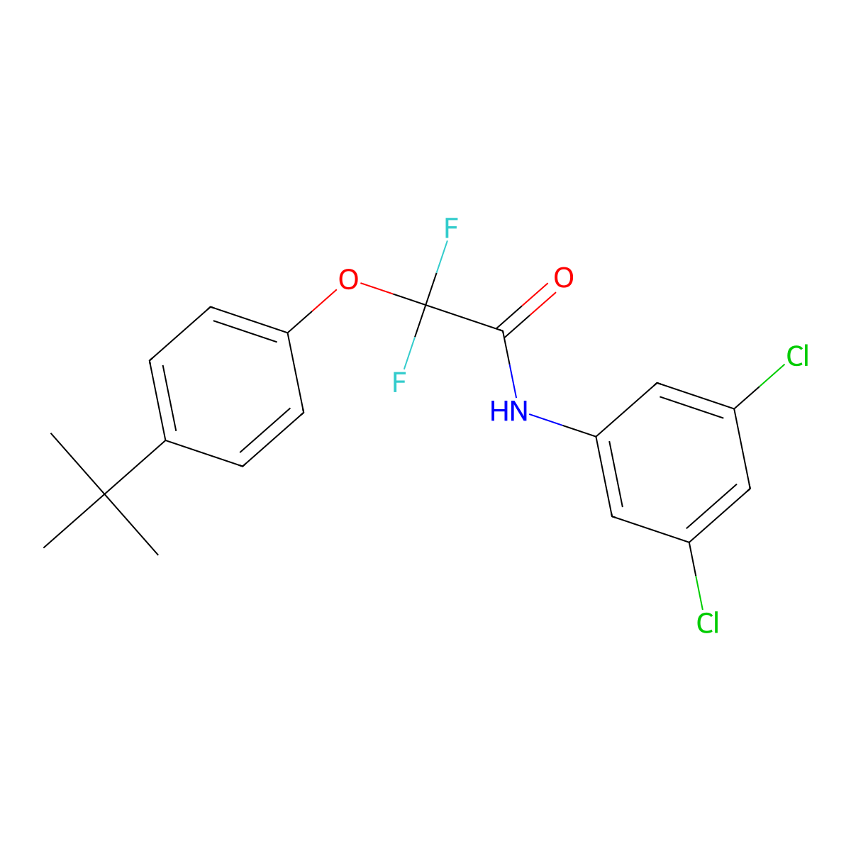 2-(4-tert-butylphenoxy)-N-(3,5-dichlorophenyl)-2,2-difluoroacetamide molecular structure, CAS 306976-99-8