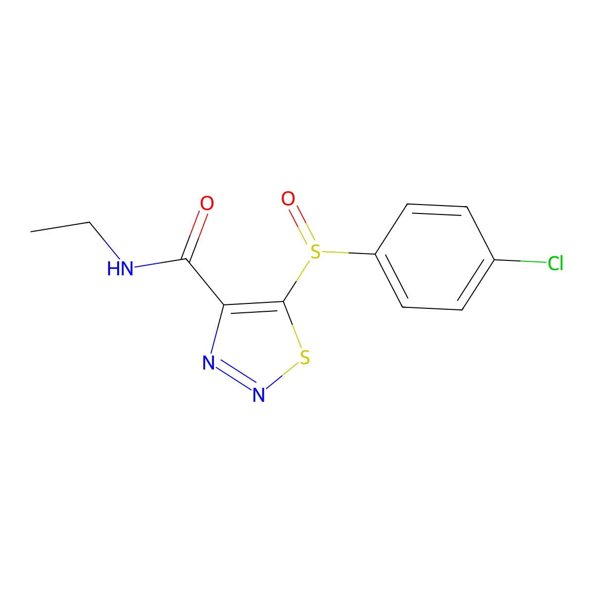5-[(4-chlorophenyl)sulfinyl]-N-ethyl-1,2,3-thiadiazole-4-carboxamide molecular structure, CAS 306977-05-9