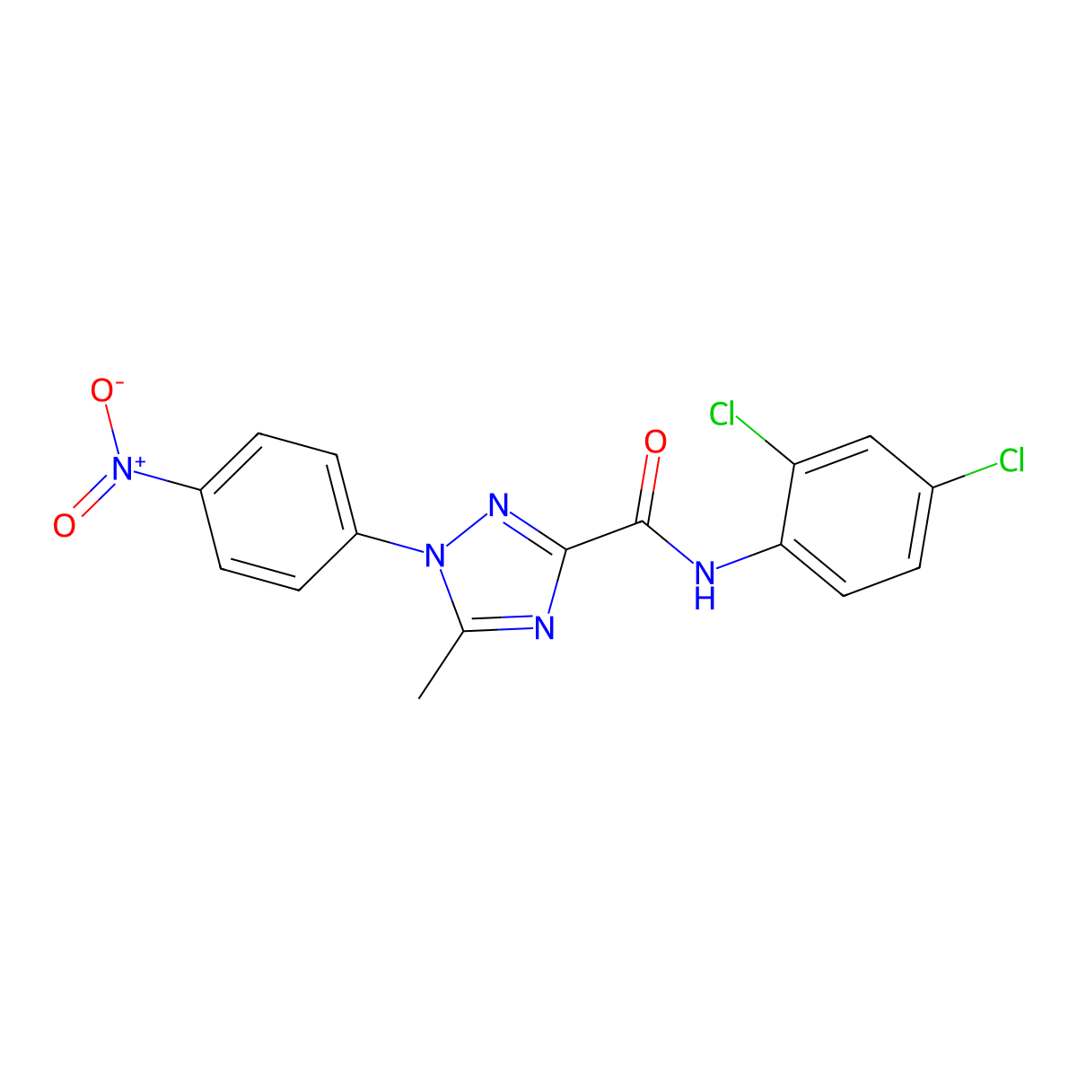 N-(2,4-dichlorophenyl)-5-methyl-1-(4-nitrophenyl)-1H-1,2,4-triazole-3-carboxamide molecular structure, CAS 306977-09-3