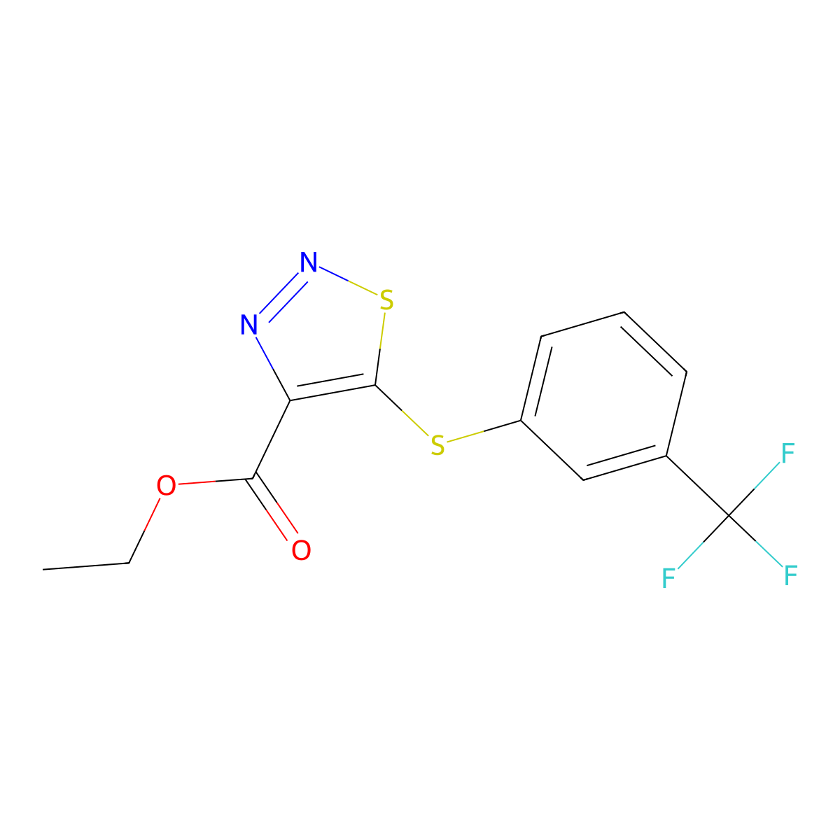 Ethyl 5-{[3-(trifluoromethyl)phenyl]sulfanyl}-1,2,3-thiadiazole-4-carboxylate molecular structure, CAS 306977-11-7