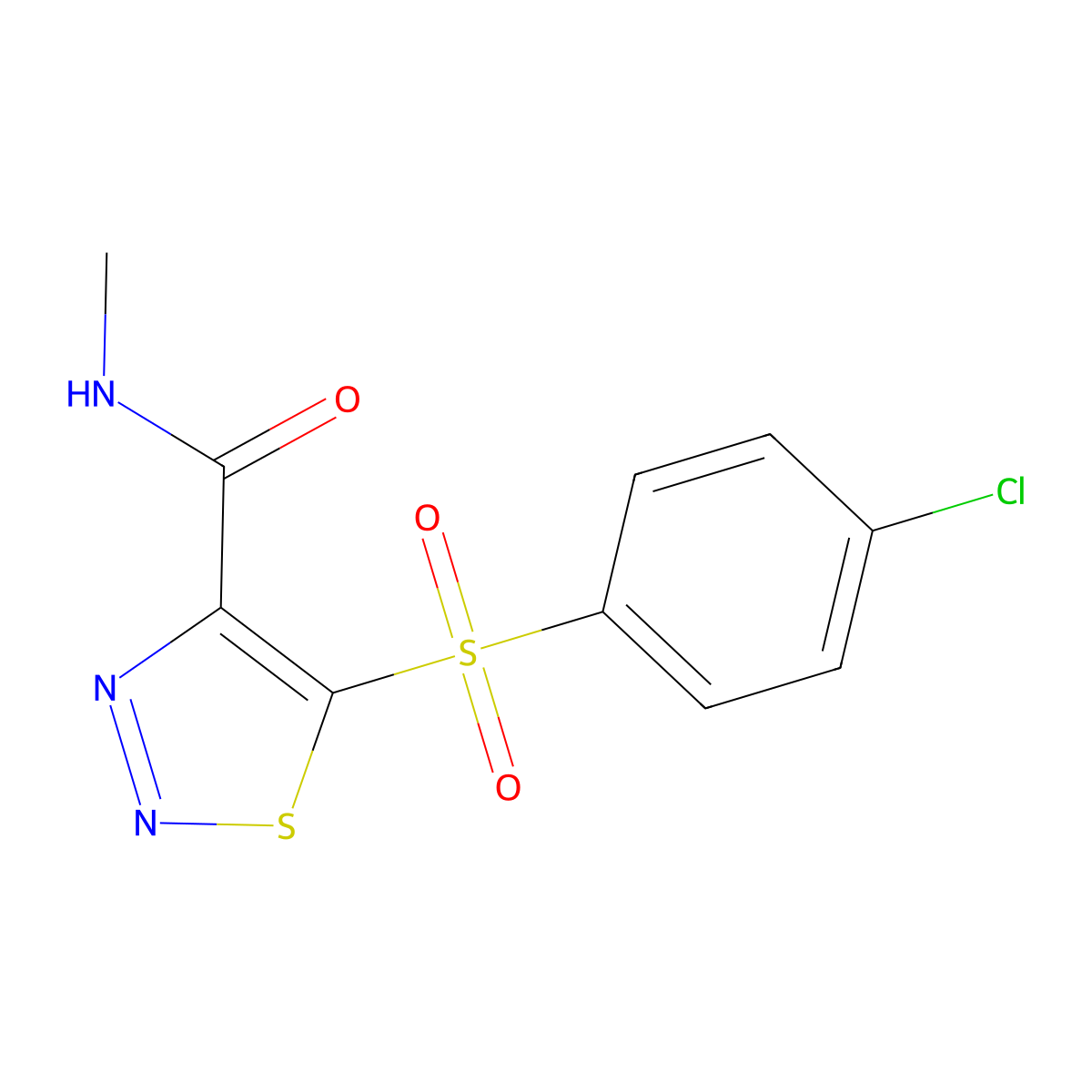 5-[(4-chlorophenyl)sulfonyl]-N-methyl-1,2,3-thiadiazole-4-carboxamide molecular structure, CAS 306977-14-0