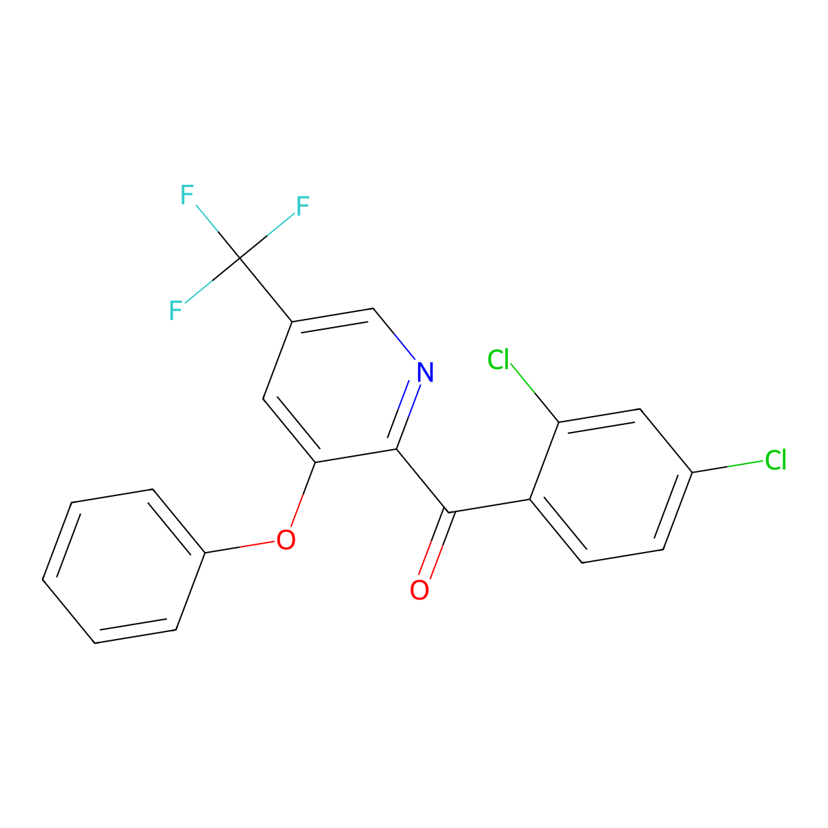 (2,4-Dichlorophenyl)[3-phenoxy-5-(trifluoromethyl)-2-pyridinyl]methanone molecular structure, CAS 306977-33-3
